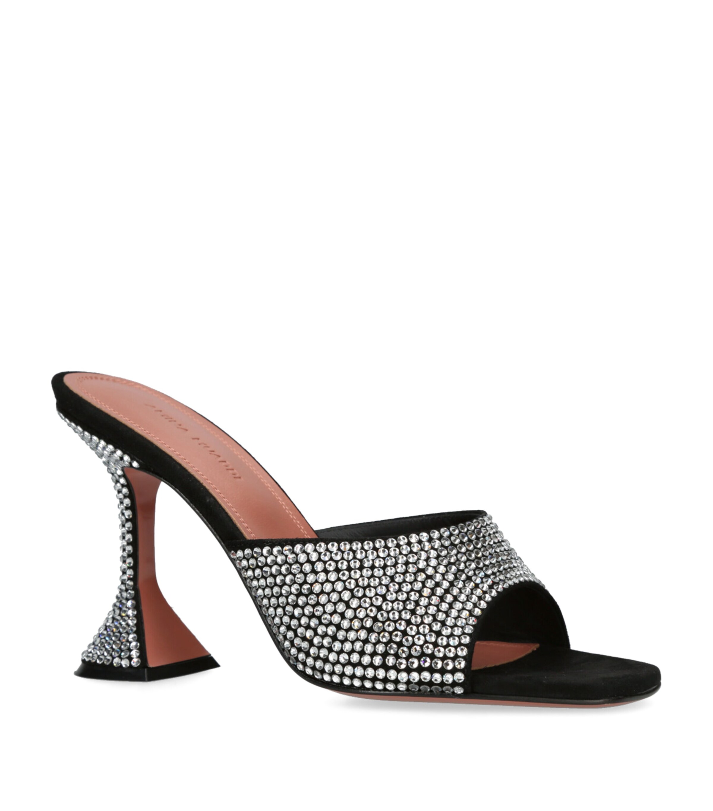 Embellished Leather Lupita Heeled Mules 95 BLACK Image 5
