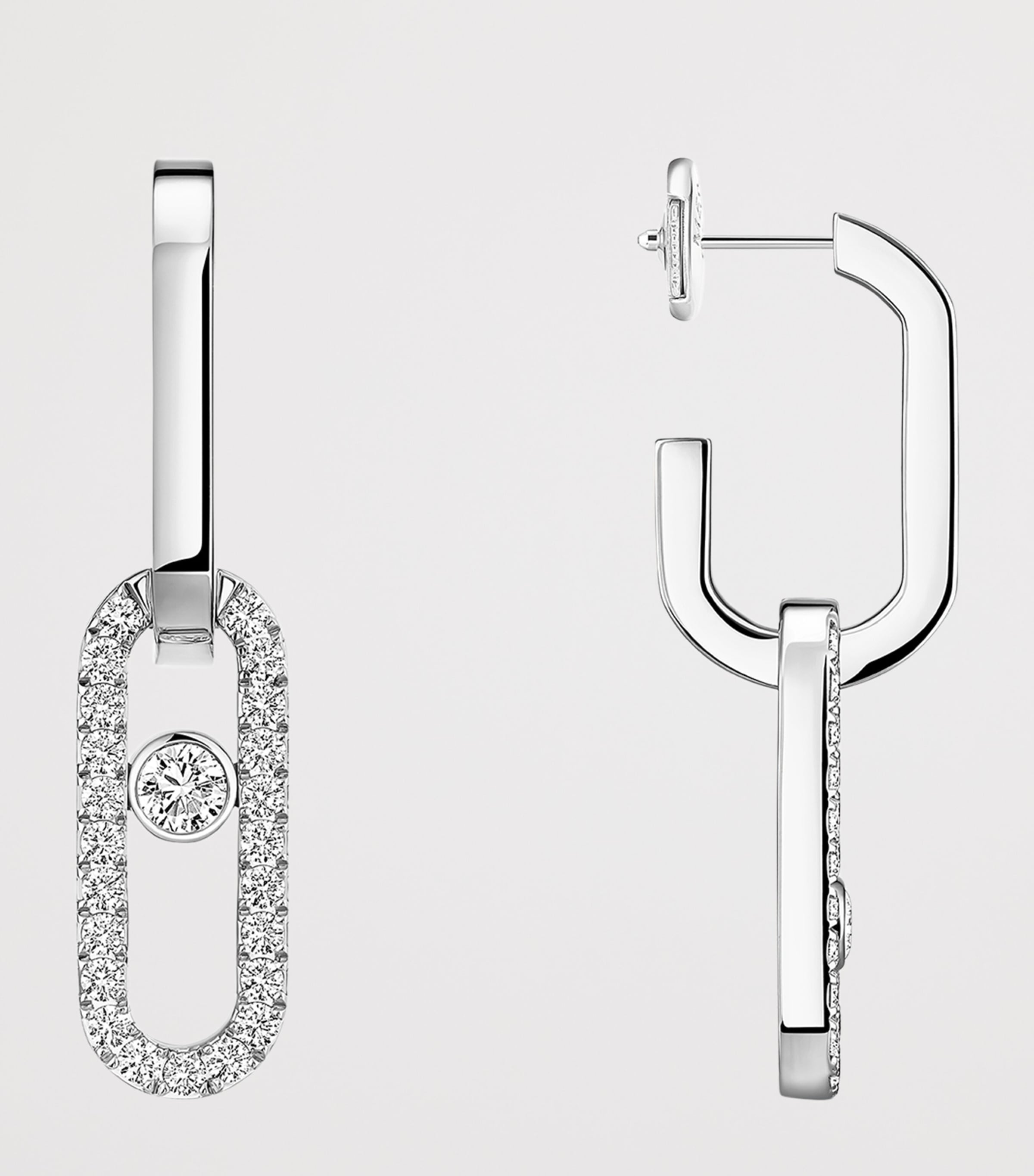 Messika Move Link White Gold and Diamond Drop Earrings (0.85ct) White Gold Image 3