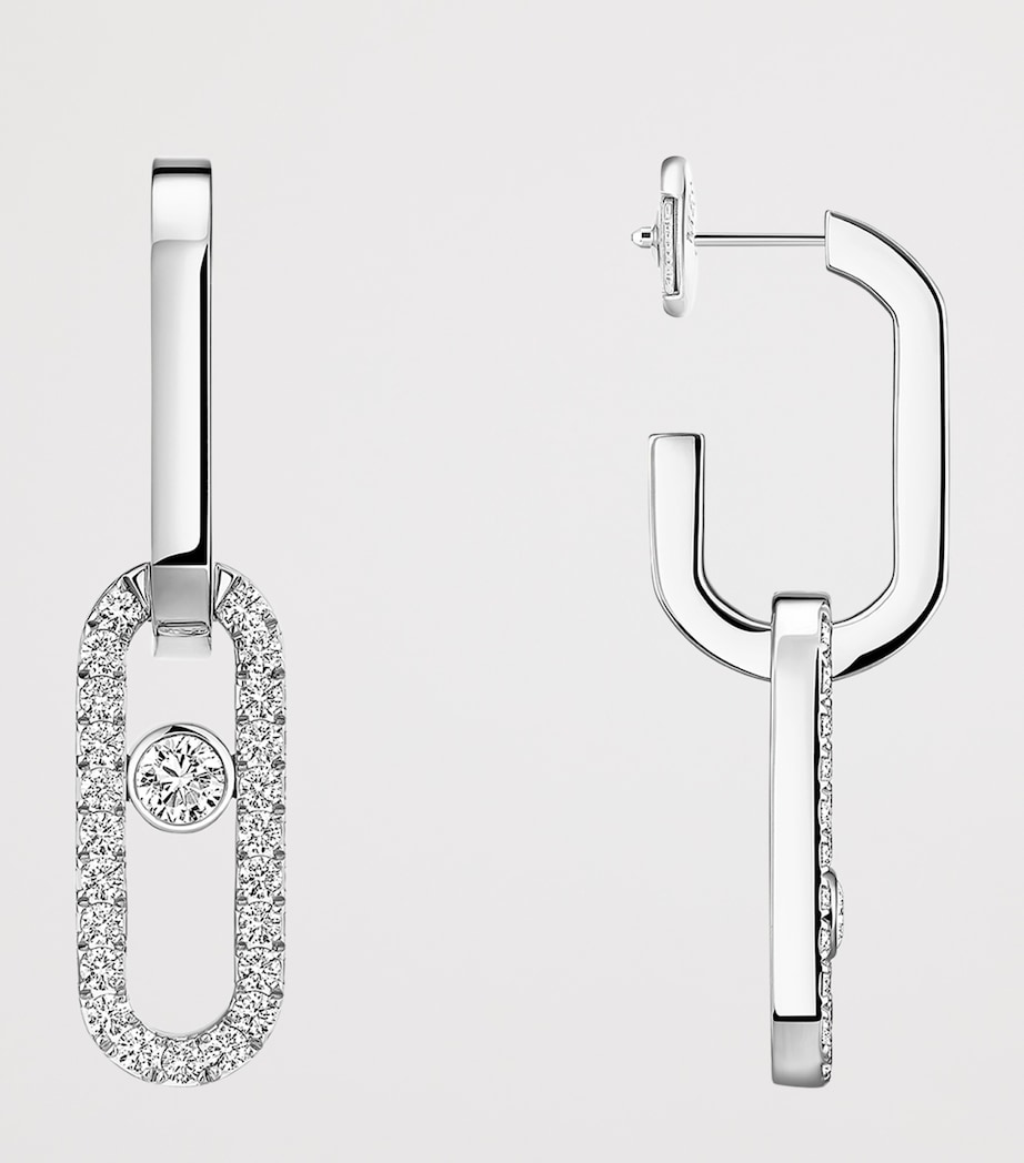 Messika Move Link White Gold and Diamond Drop Earrings (0.85ct) White Gold Image 3