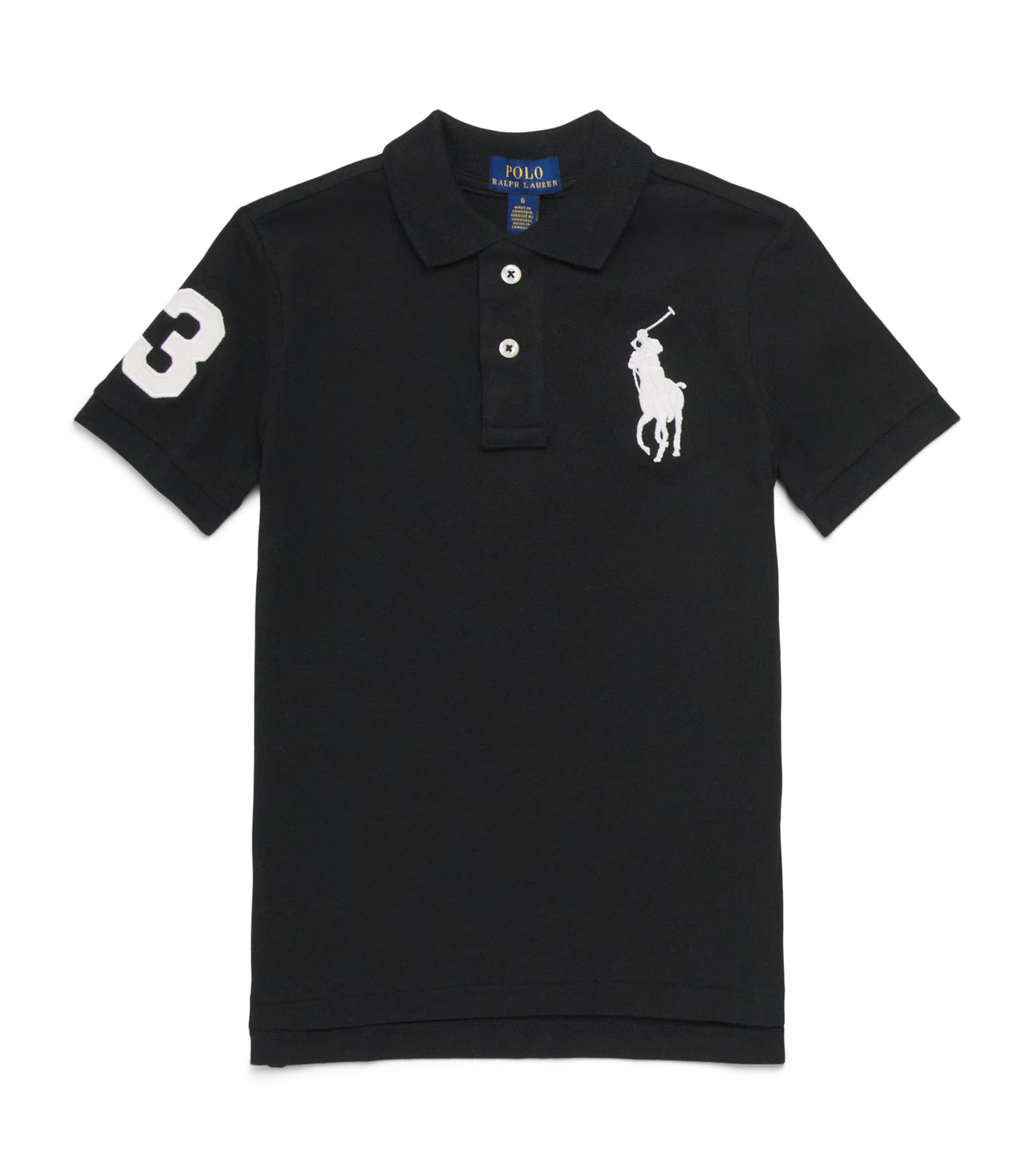 Ralph Lauren Kids Slim-Fit Polo Player Polo Shirt (2-7 Years) Polo Black/white Image 1