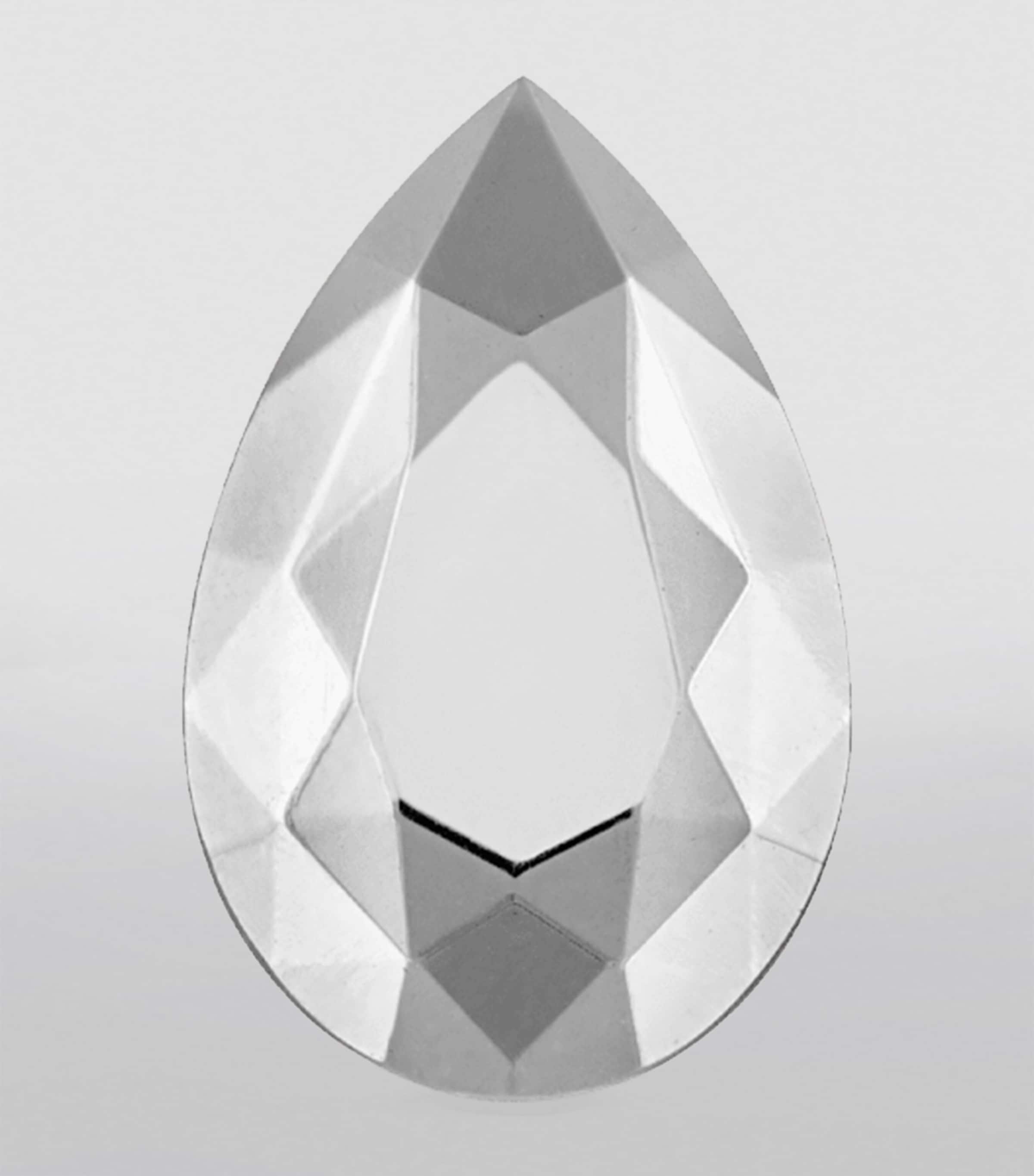 Faceted Pear Threaded Stud Earring (6.5mm) WHITE GOLD Image 3