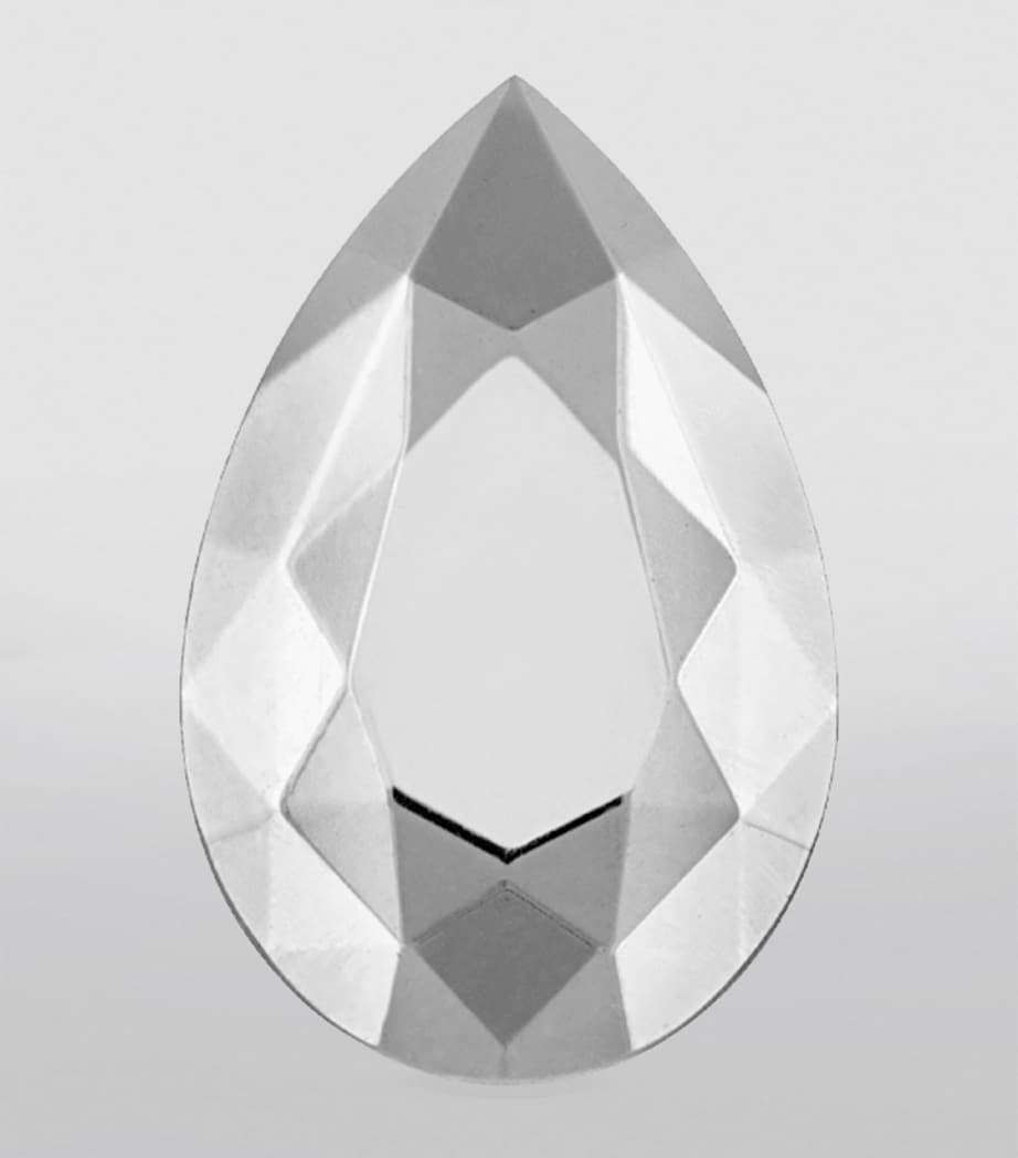 Faceted Pear Threaded Stud Earring (6.5mm) WHITE GOLD Image 3