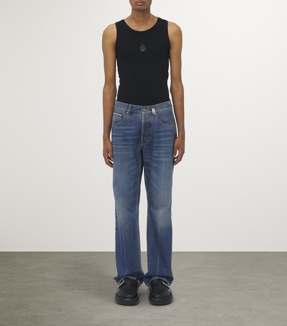 Skull-Plaque Straight Jeans 4211 Image 2