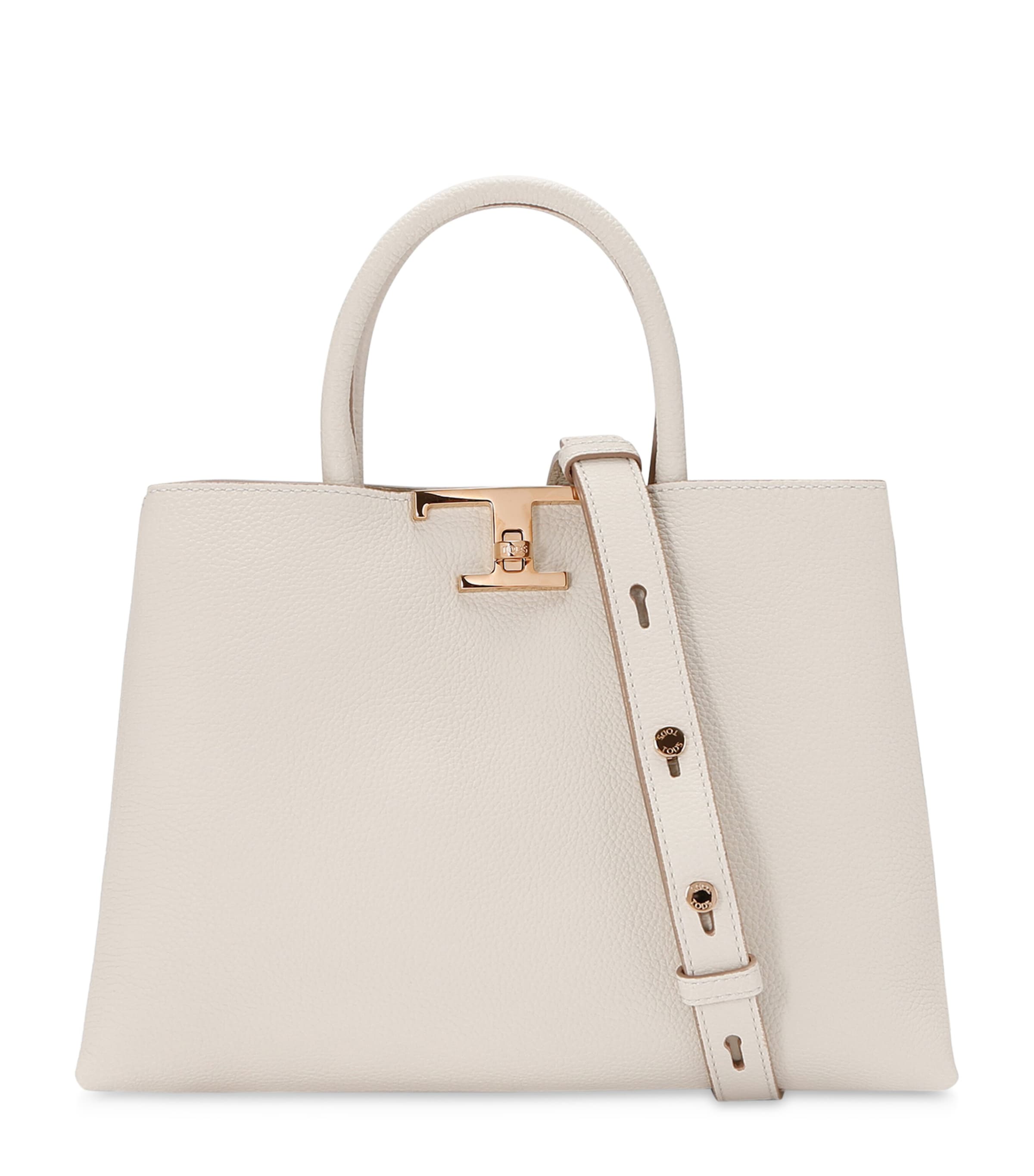 Tod's Small Leather Timeless T Shoulder Bag In Ivory