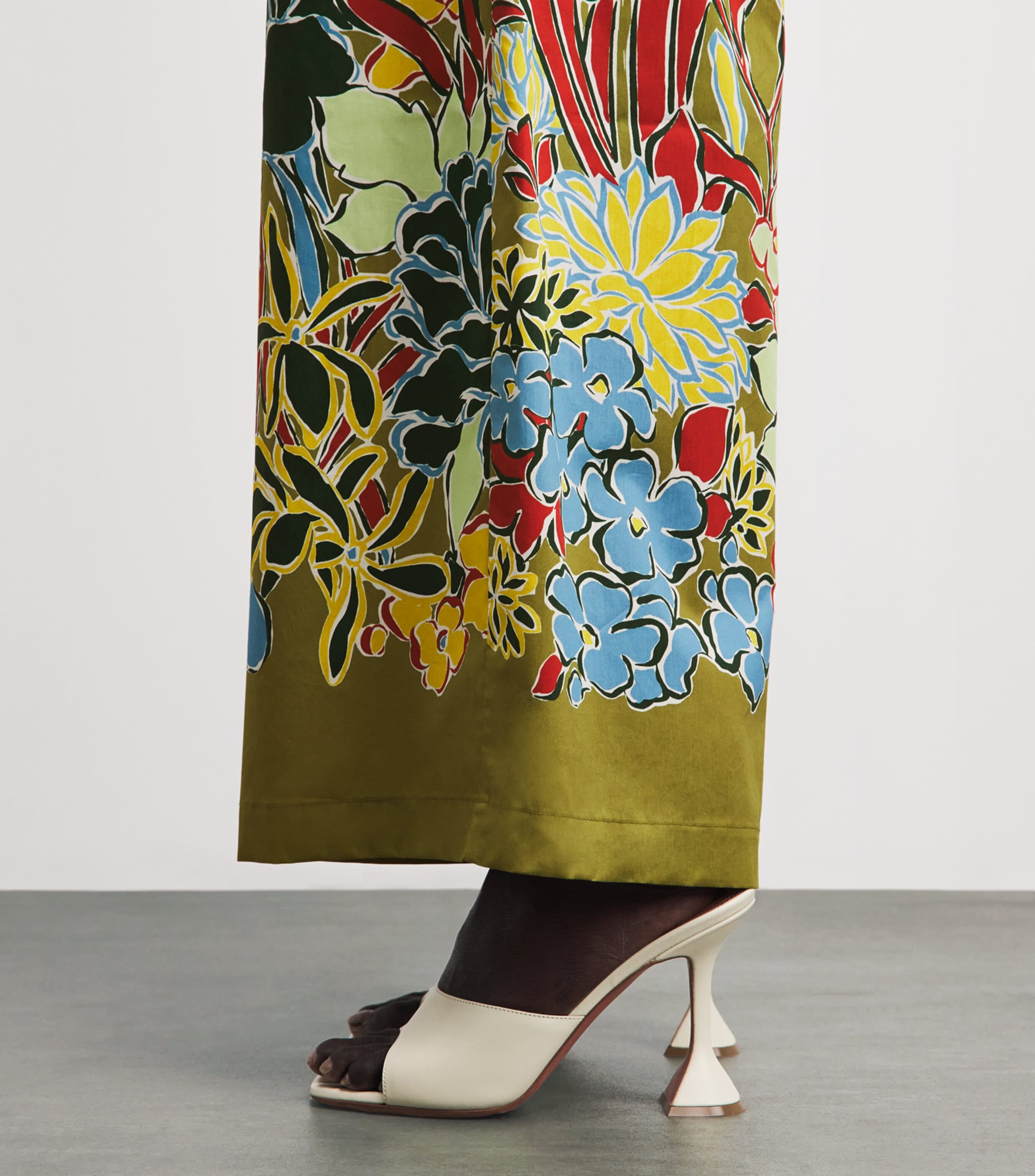 ALEMAIS Womens Floral Solstice Wide-Leg Trousers Image 3