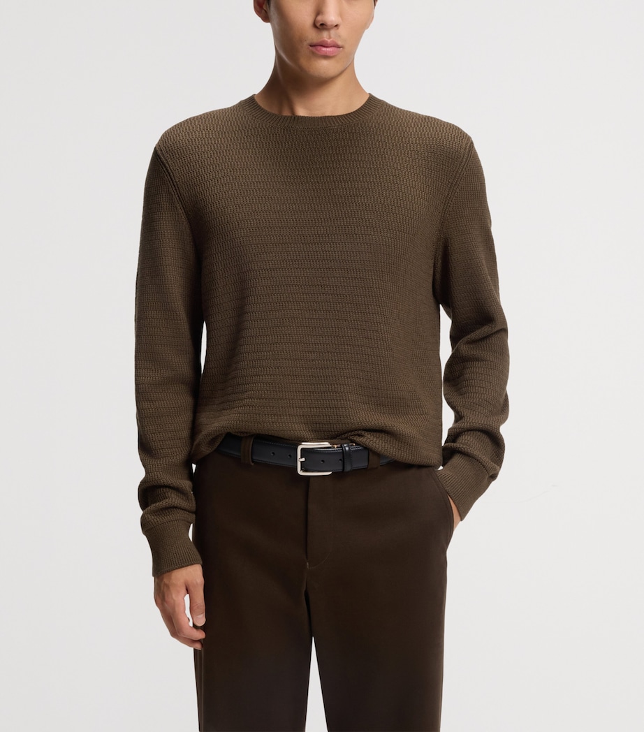 BOSS Mens Virgin Wool-Silk Sweater Image 2