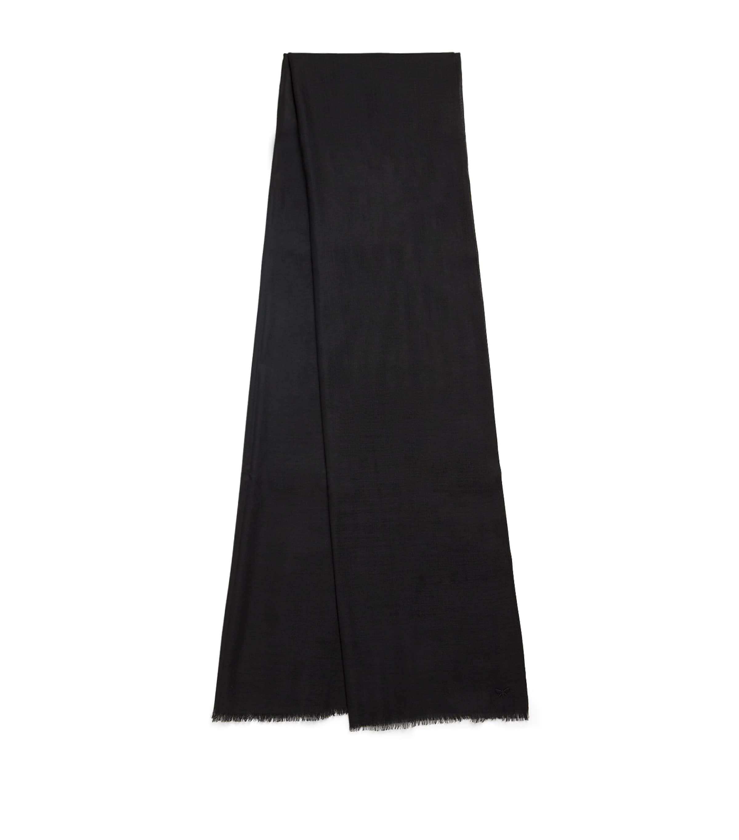 Shop Weekend Max Mara Cashmere Fringed Stole Scarf In Black