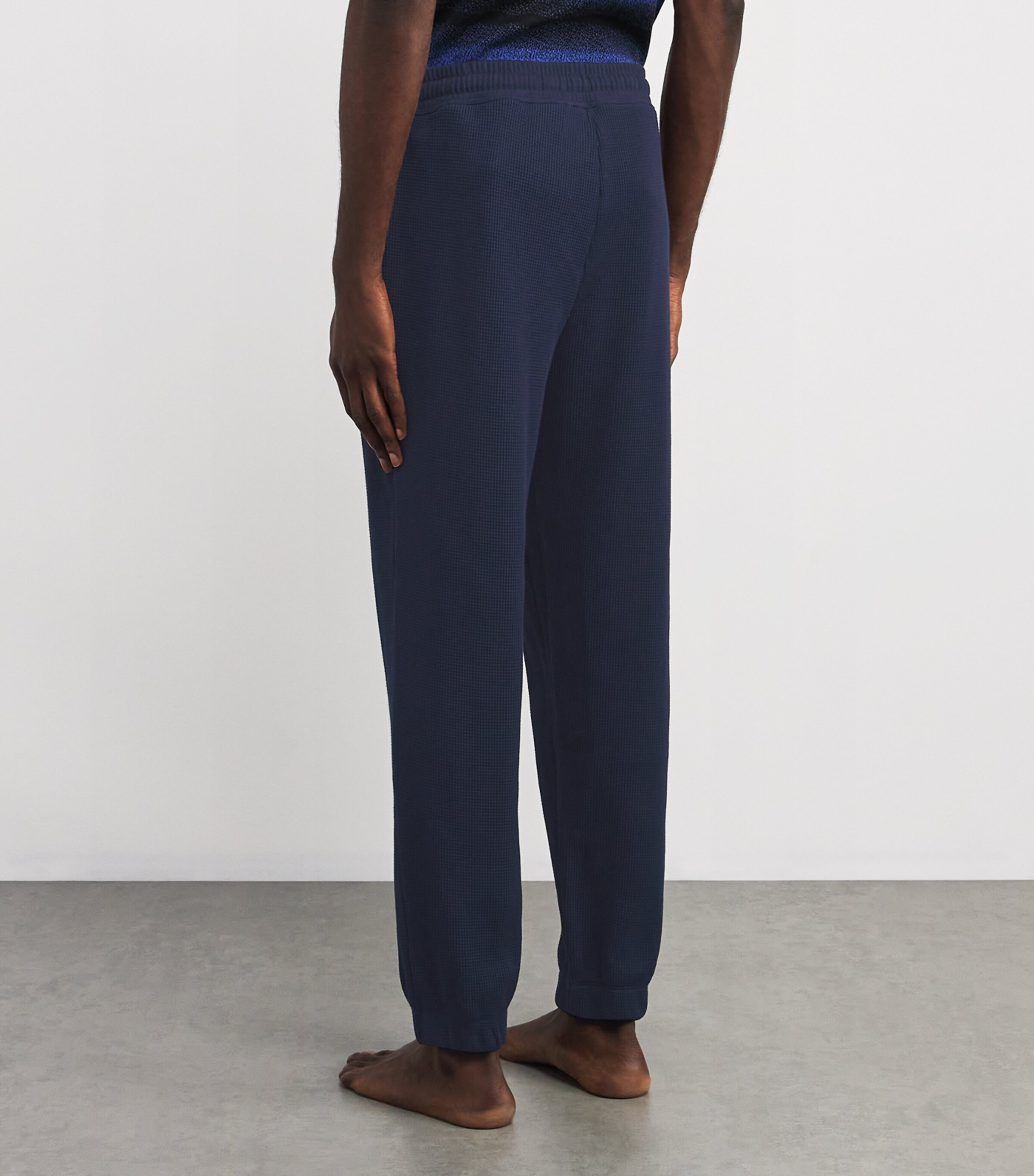Waffle-Texture Lounge Sweatpants 49 BLUE Image 4
