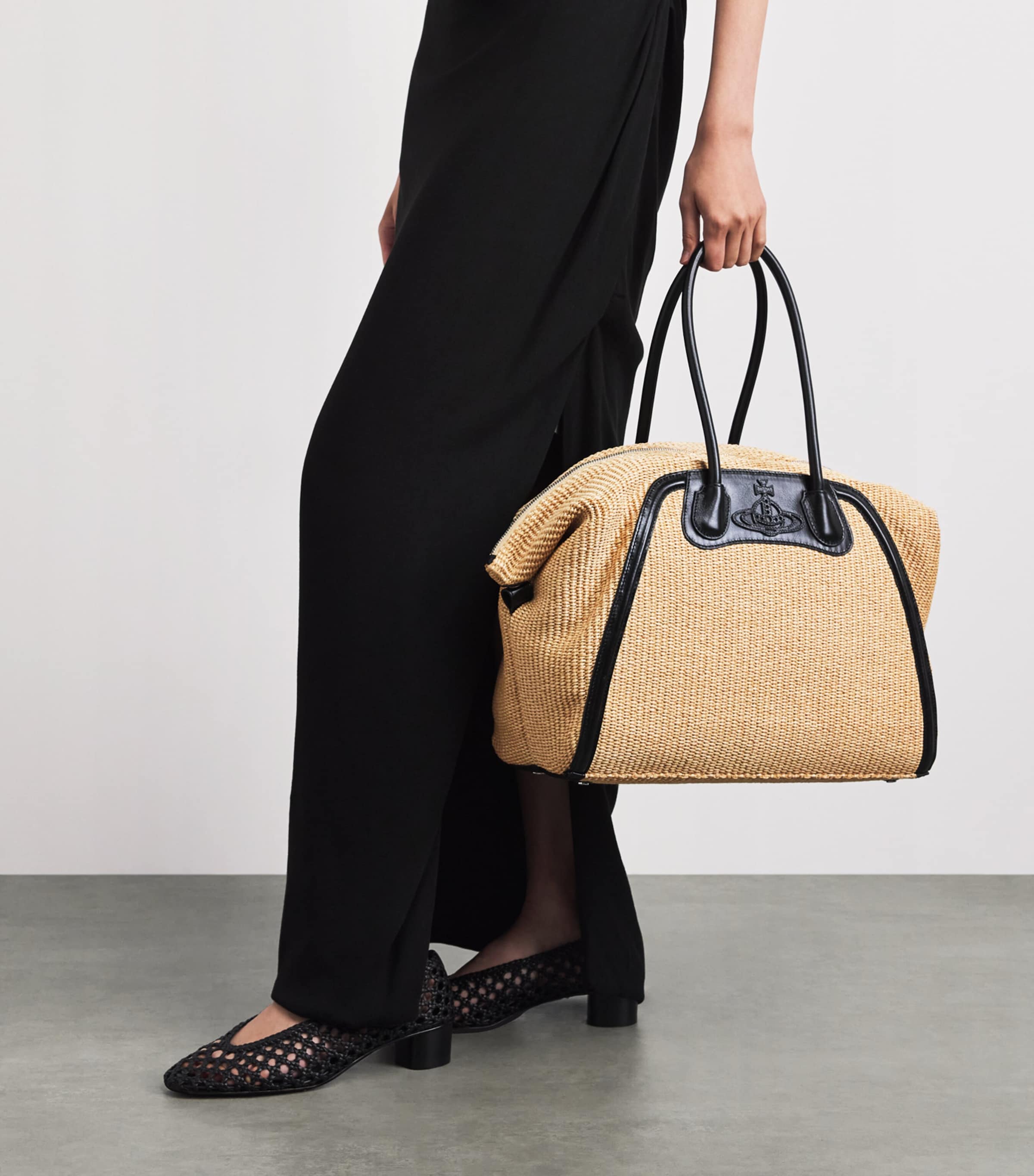 Vivienne Westwood Woven Shirley Top-Handle Bag Natural Image 4