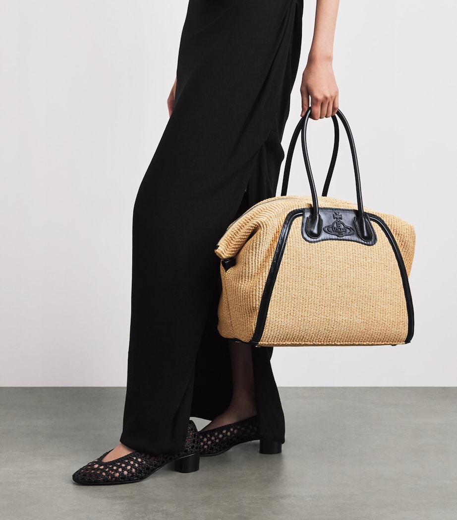 Vivienne Westwood Woven Shirley Top-Handle Bag Natural Image 4