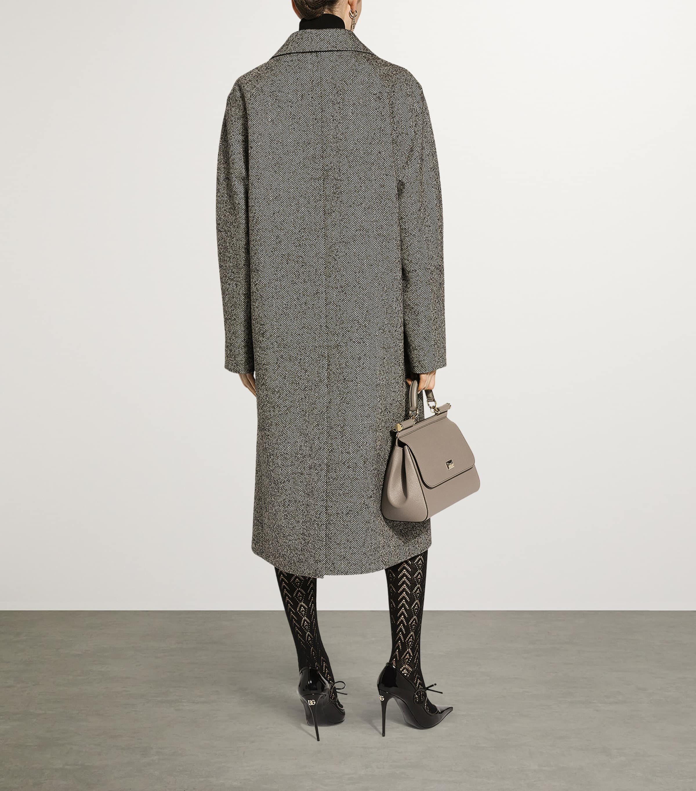 Dolce & Gabbana Herringbone Wool-Blend Coat | Harrods UK