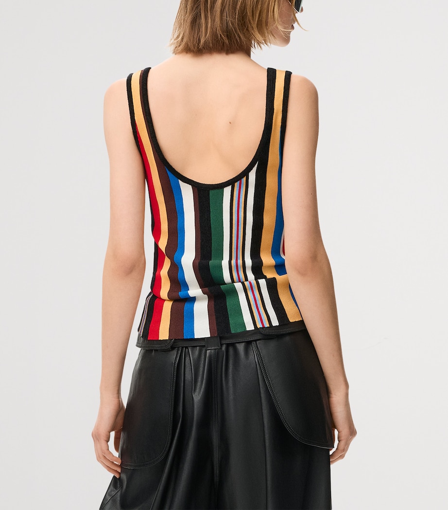 LOEWE Womens Stripe Tank Top Red/multicolour Image 4