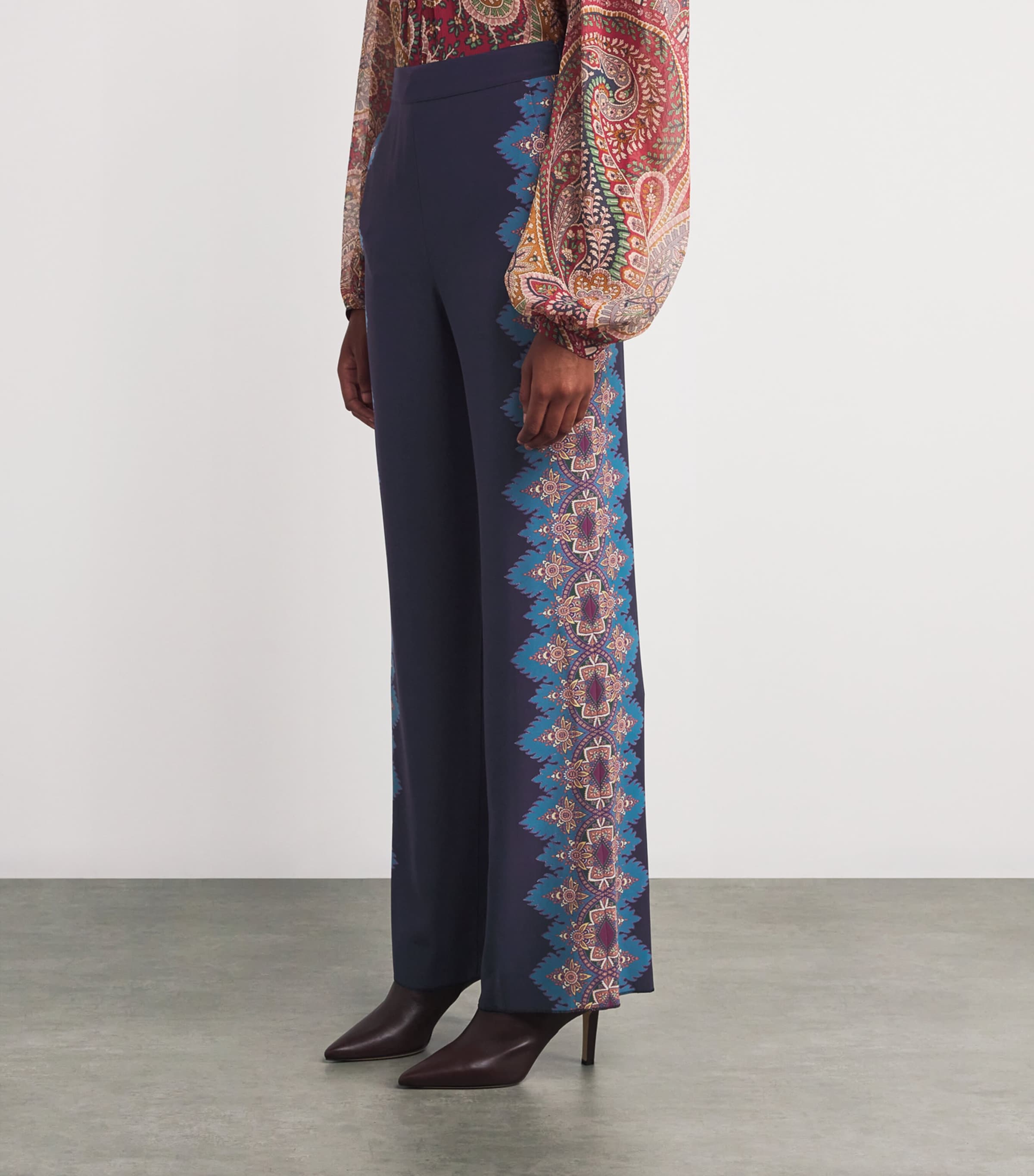 Silk Printed Trousers X0886 Image 3