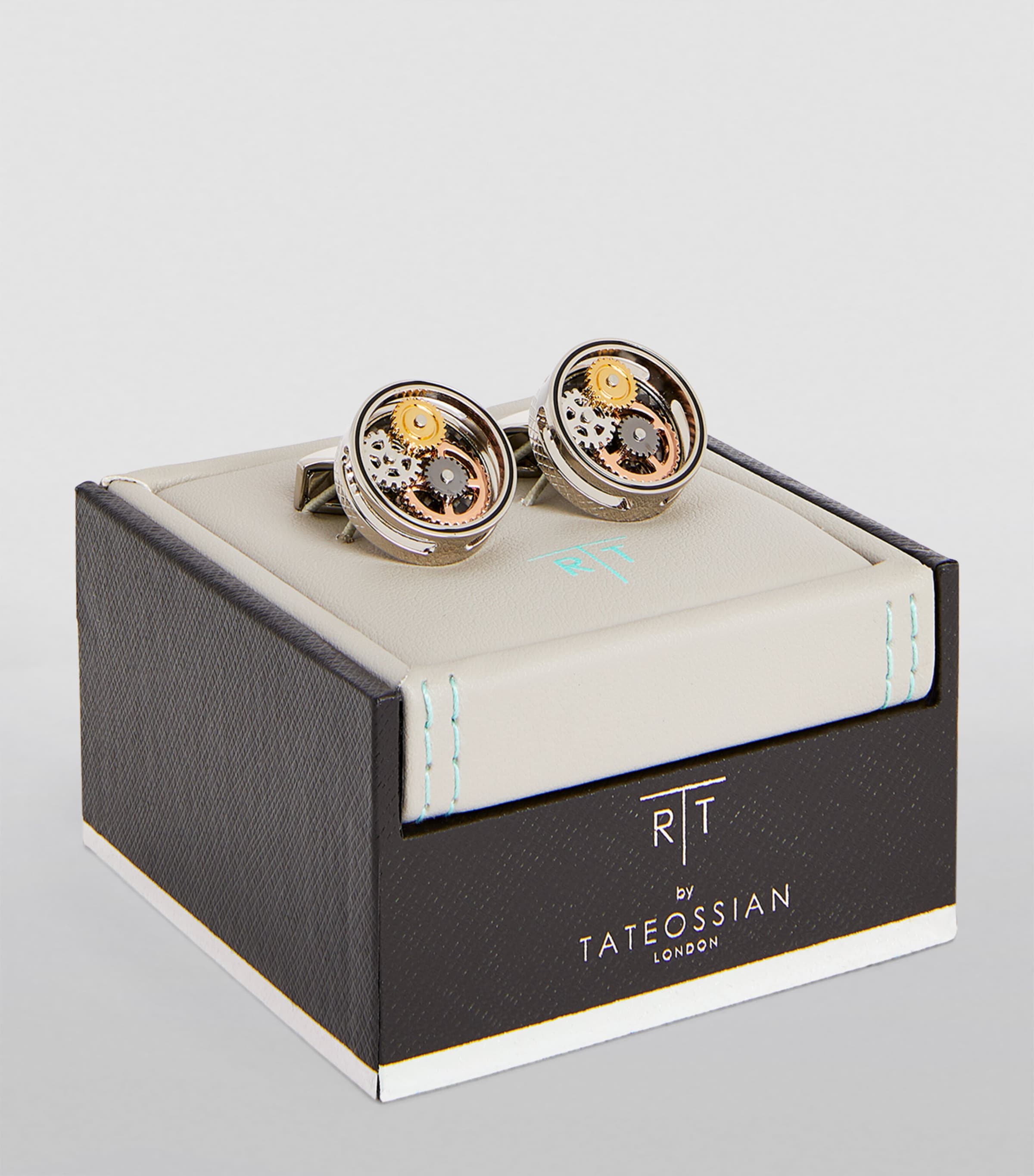 Tateossian Circle Gear Cufflinks Silver Image 2