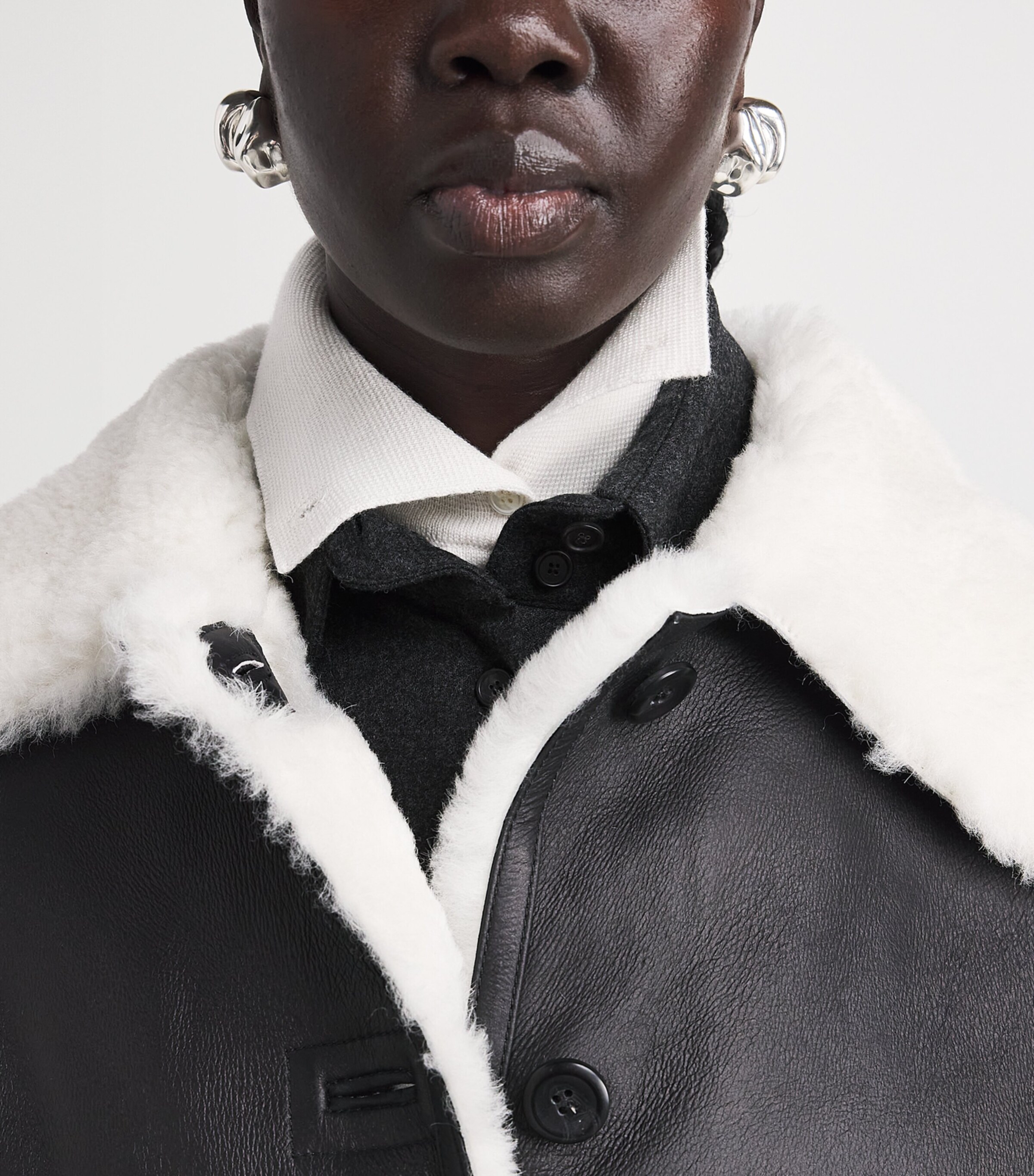 Altuzarra Shearling Blake Coat Black/white Image 3