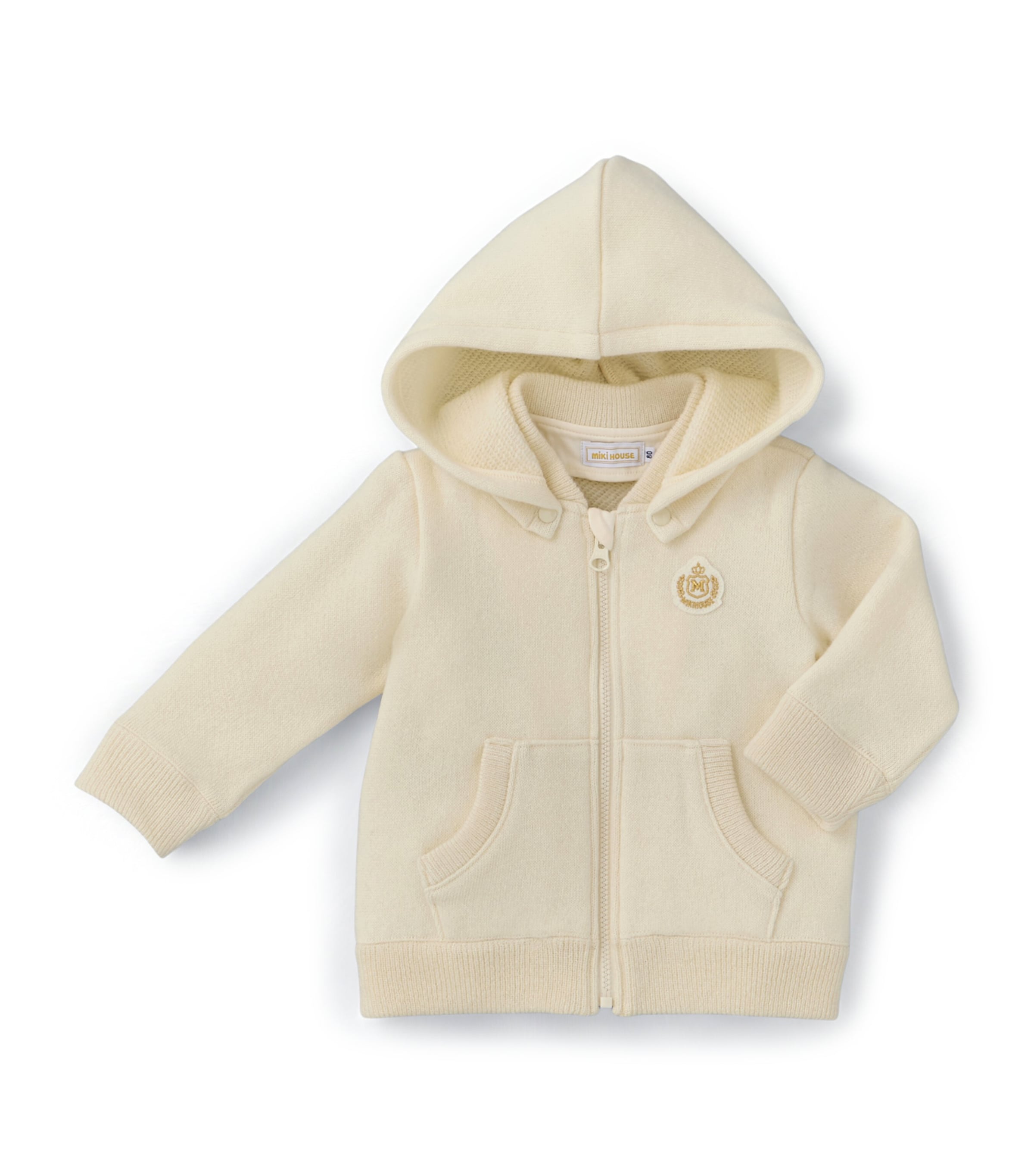 Miki House Cashmere Hooded Jacket In Neutral