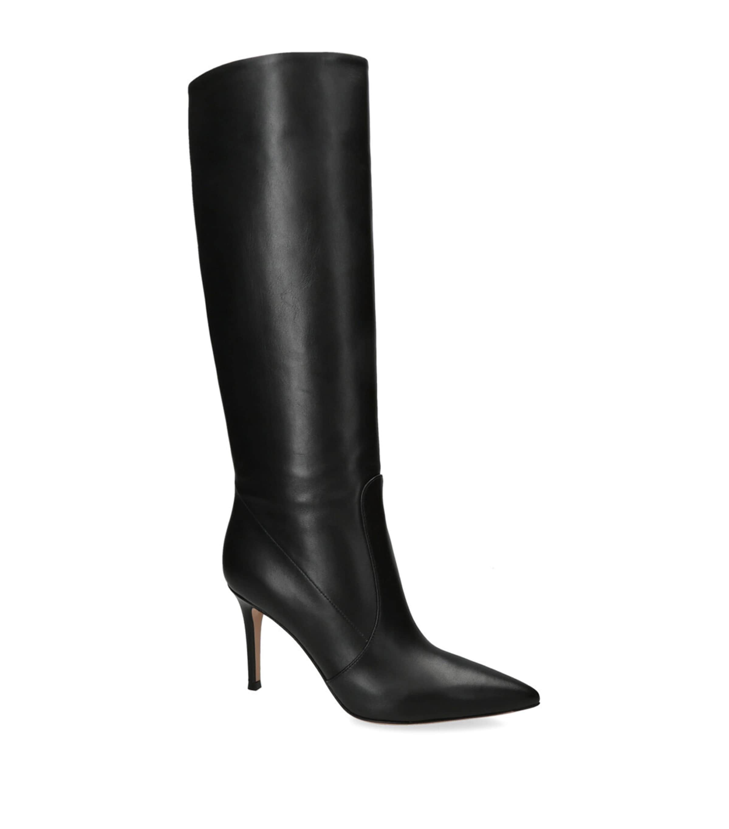 Leather Hansen Knee-High Boots 85 BLACK Image 4