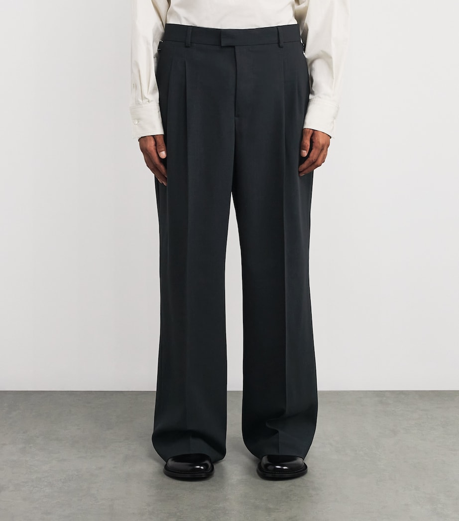 Virgin Wool Wide-Leg Trousers 020 - ANTHRACITE Image 3
