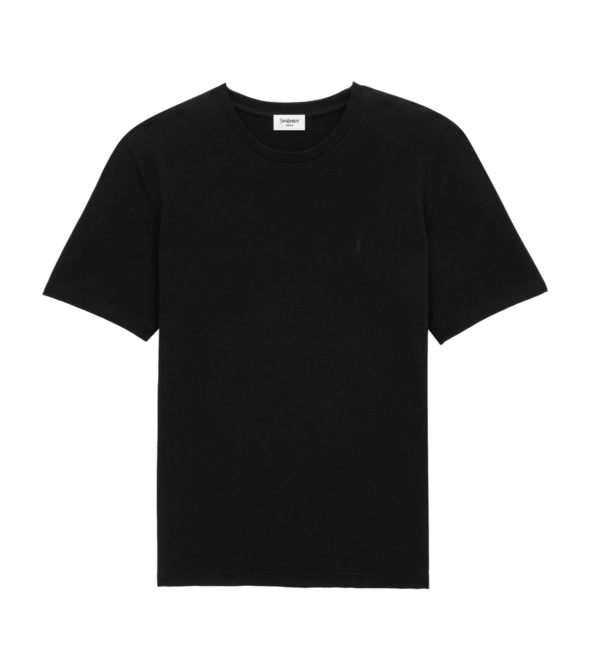 Shop Saint Laurent Cotton Cassandre T-shirt In Black