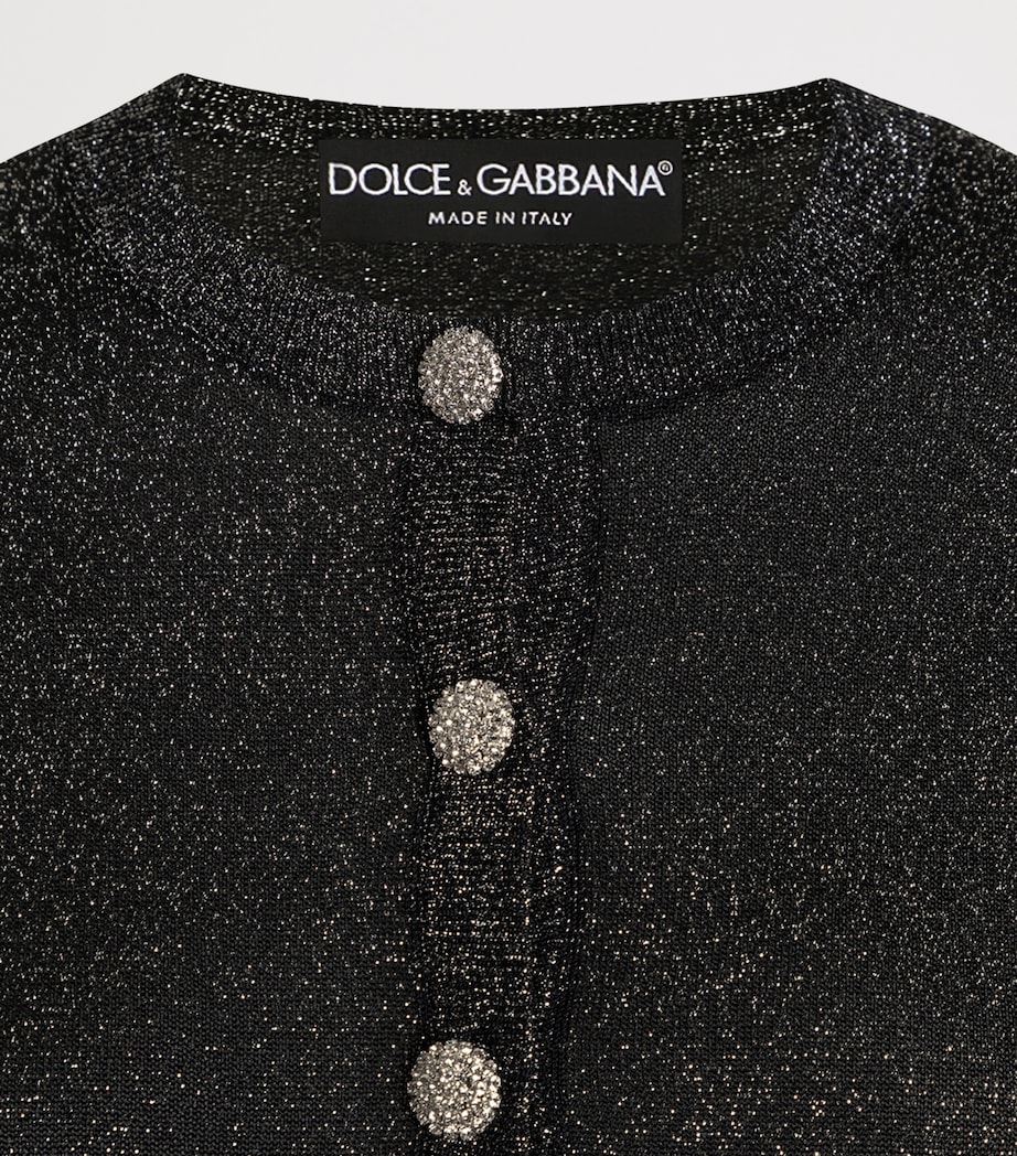 Metallic Crew-Neck Cardigan S8001-FANT Image 3