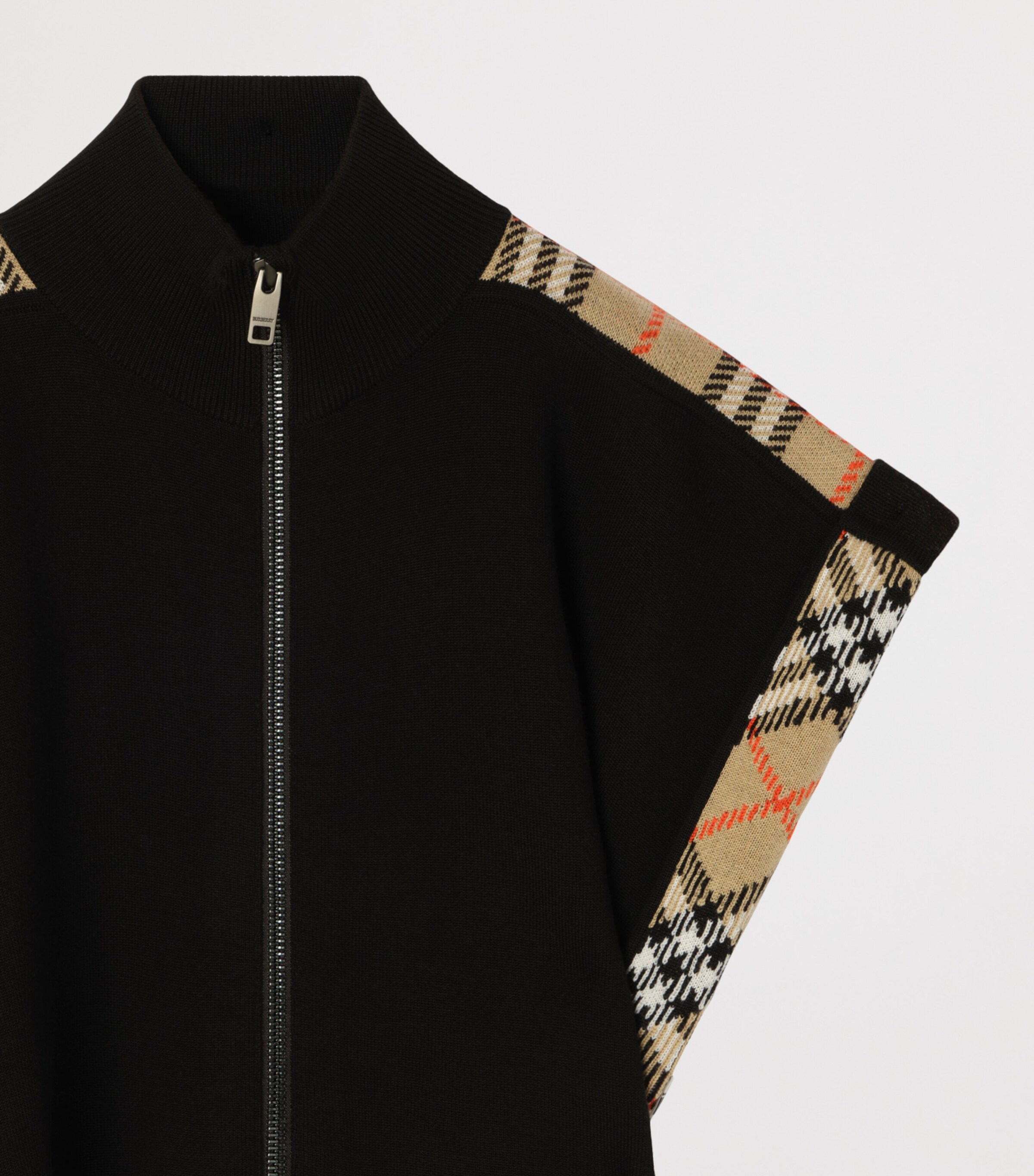 Burberry Kids Wool-Blend Check Cape Black Ip Check Image 3