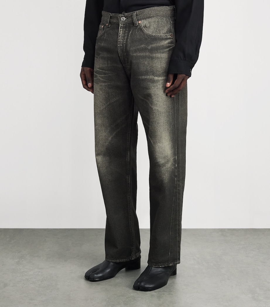 Trompe-l'Oeil Third Cut Straight Jeans DGTL BLCK AURRA PRNT Image 3