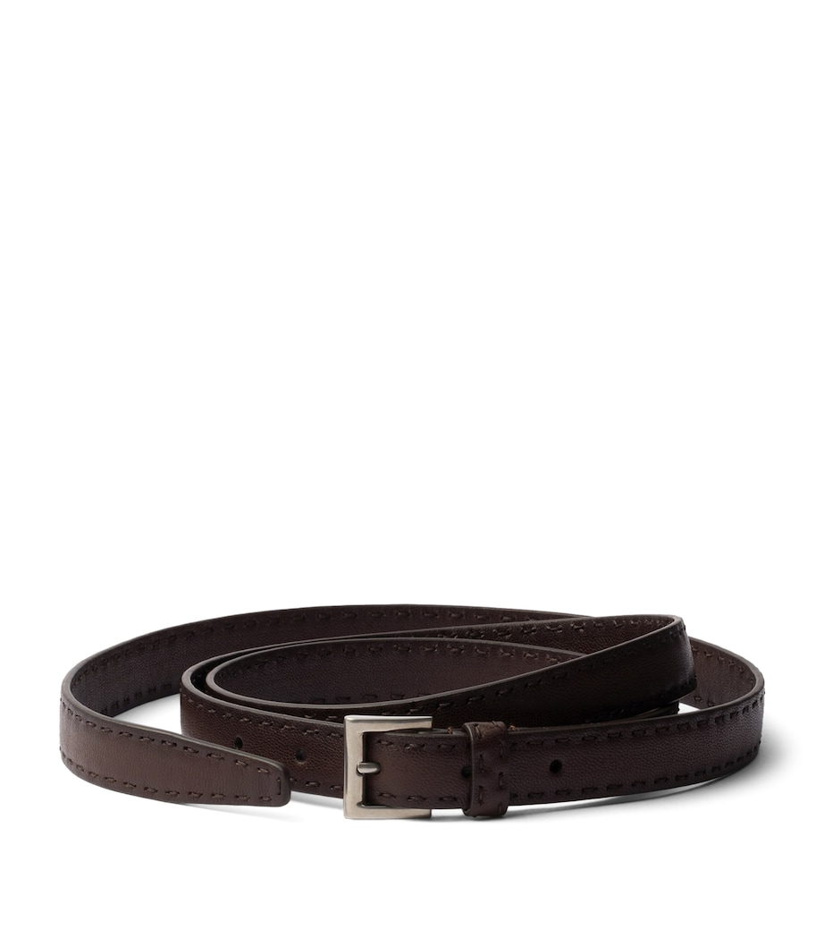 Prada Leather Antiqued Belt Brown Image 1