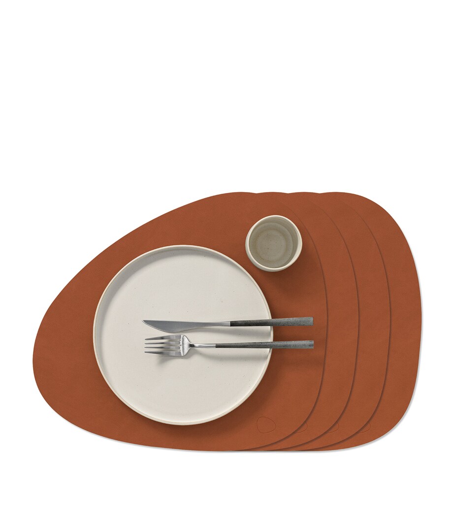 LIND DNA Large Curve Nupo Table Mat (Set of 4) Orange Image 1