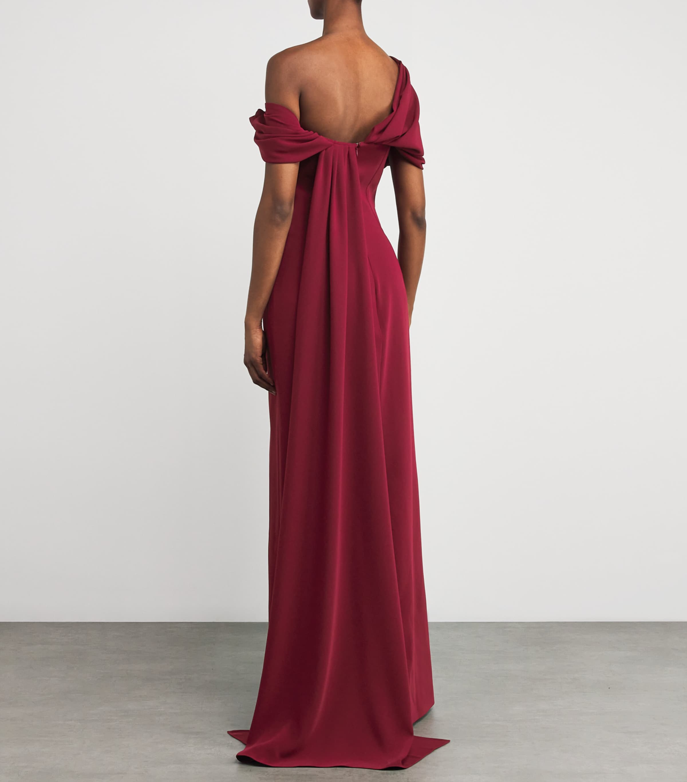 Asymmetric Mallow Gown RED Image 3