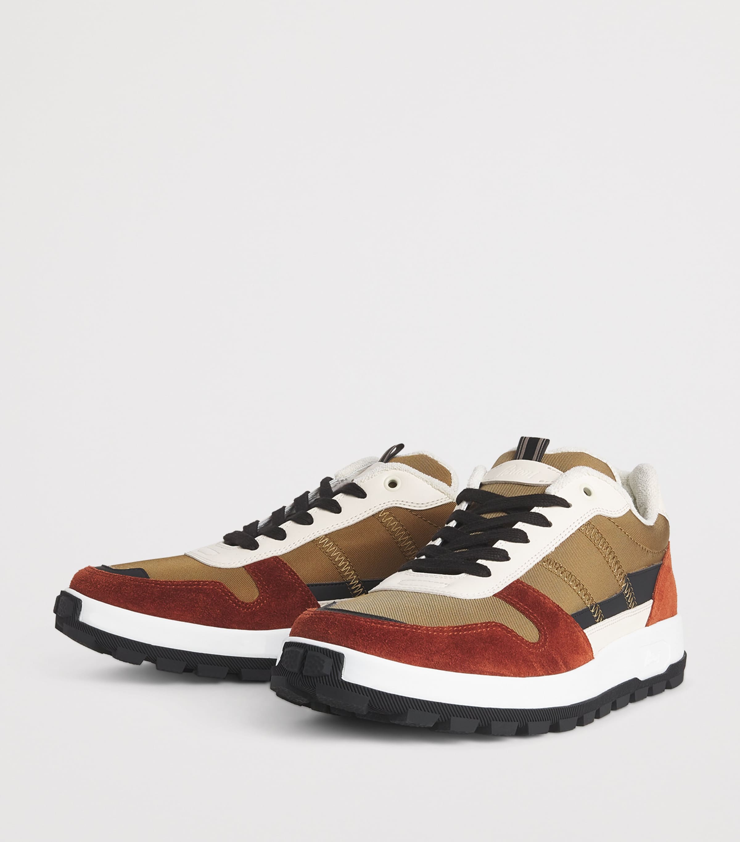 Suede-Trim Panelled Crossing Sneakers 2400 Image 3
