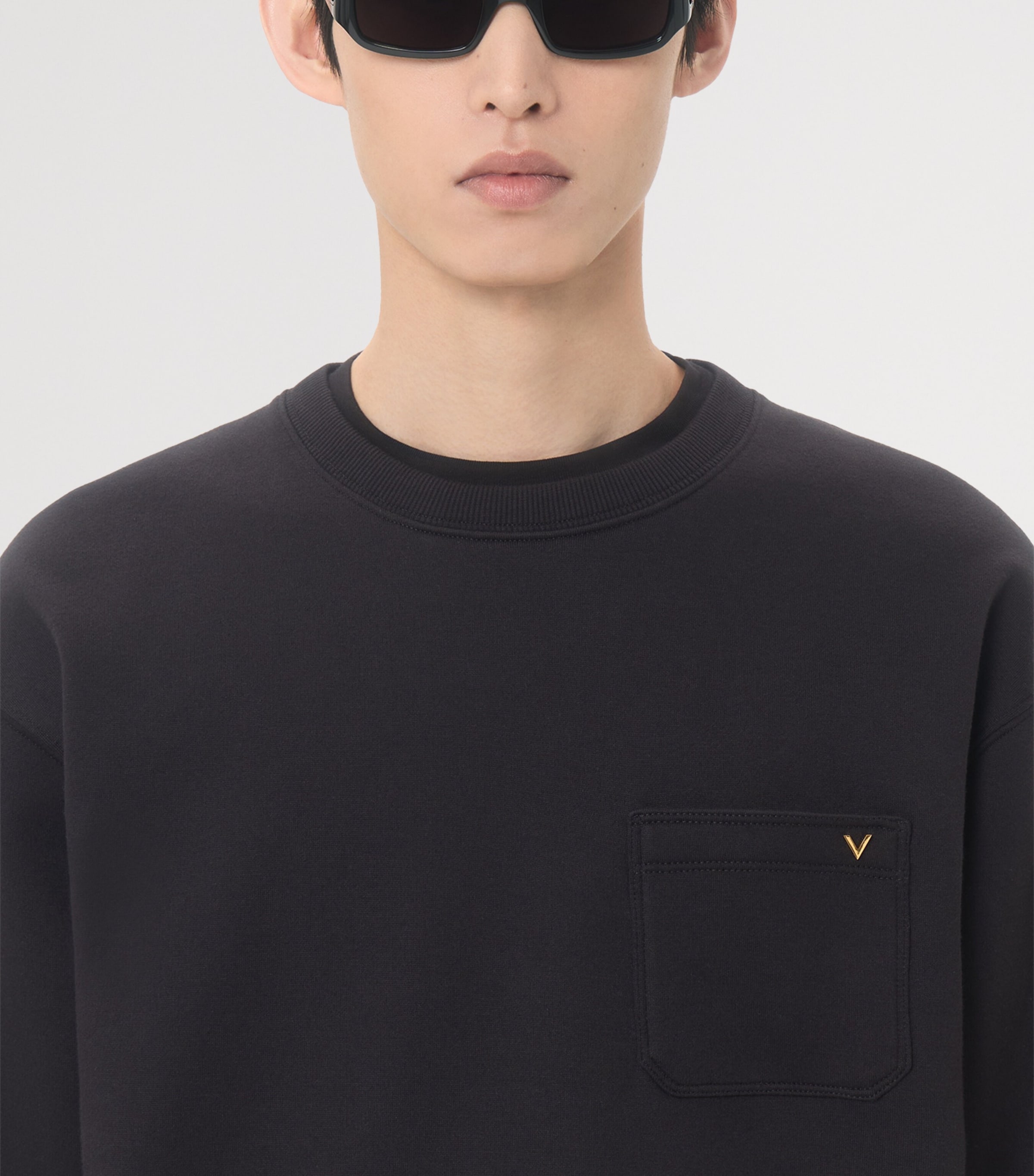 Valentino Garavani Mens Cotton-Blend V-Gold Sweatshirt Image 6