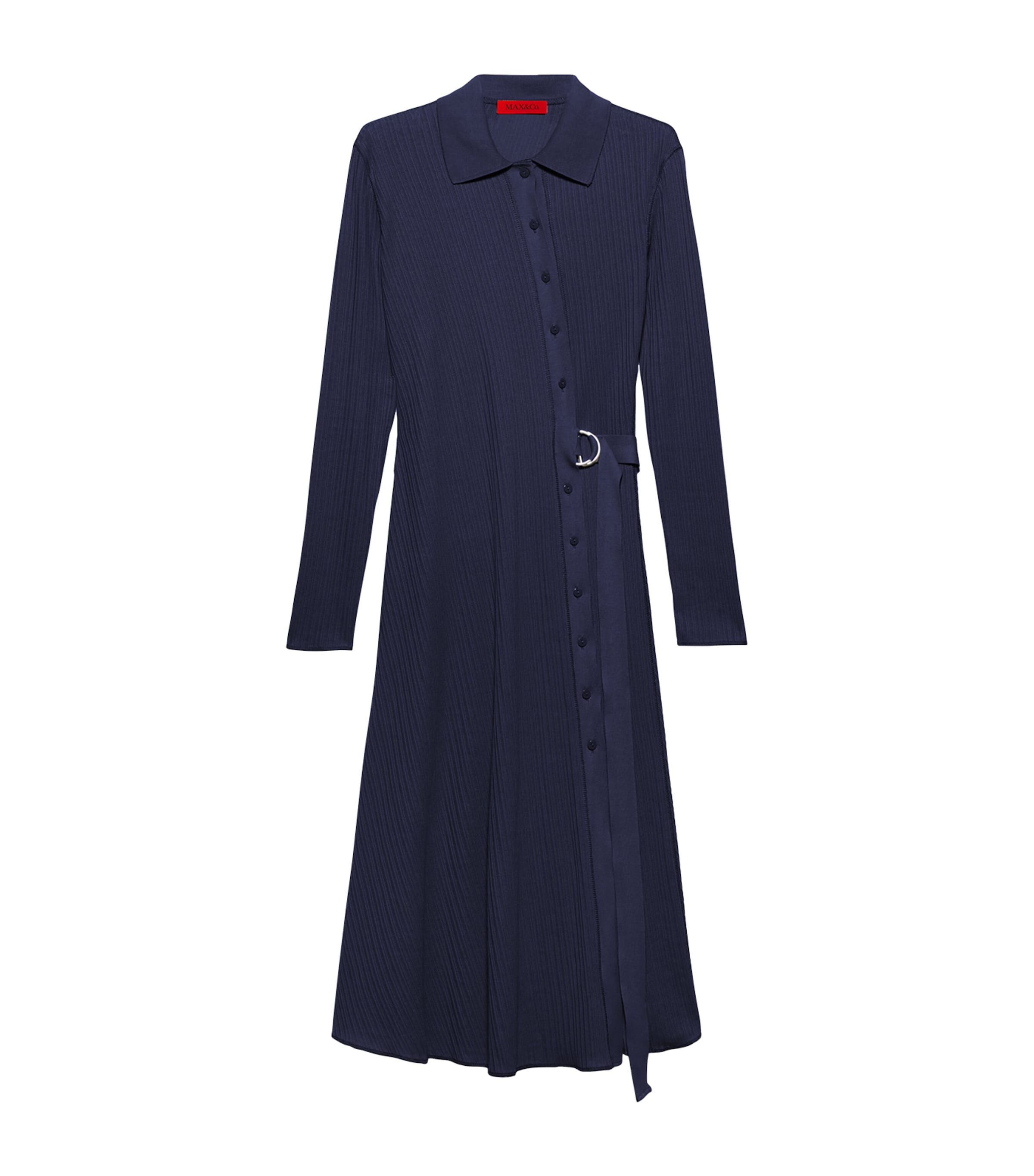 MAX&Co. Womens Cotton Midi Shirt Dress Navy Image 1