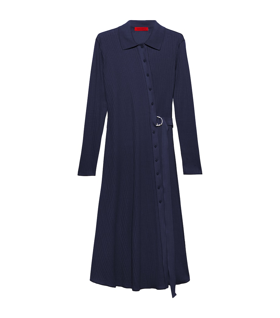MAX&Co. Womens Cotton Midi Shirt Dress Navy Image 1