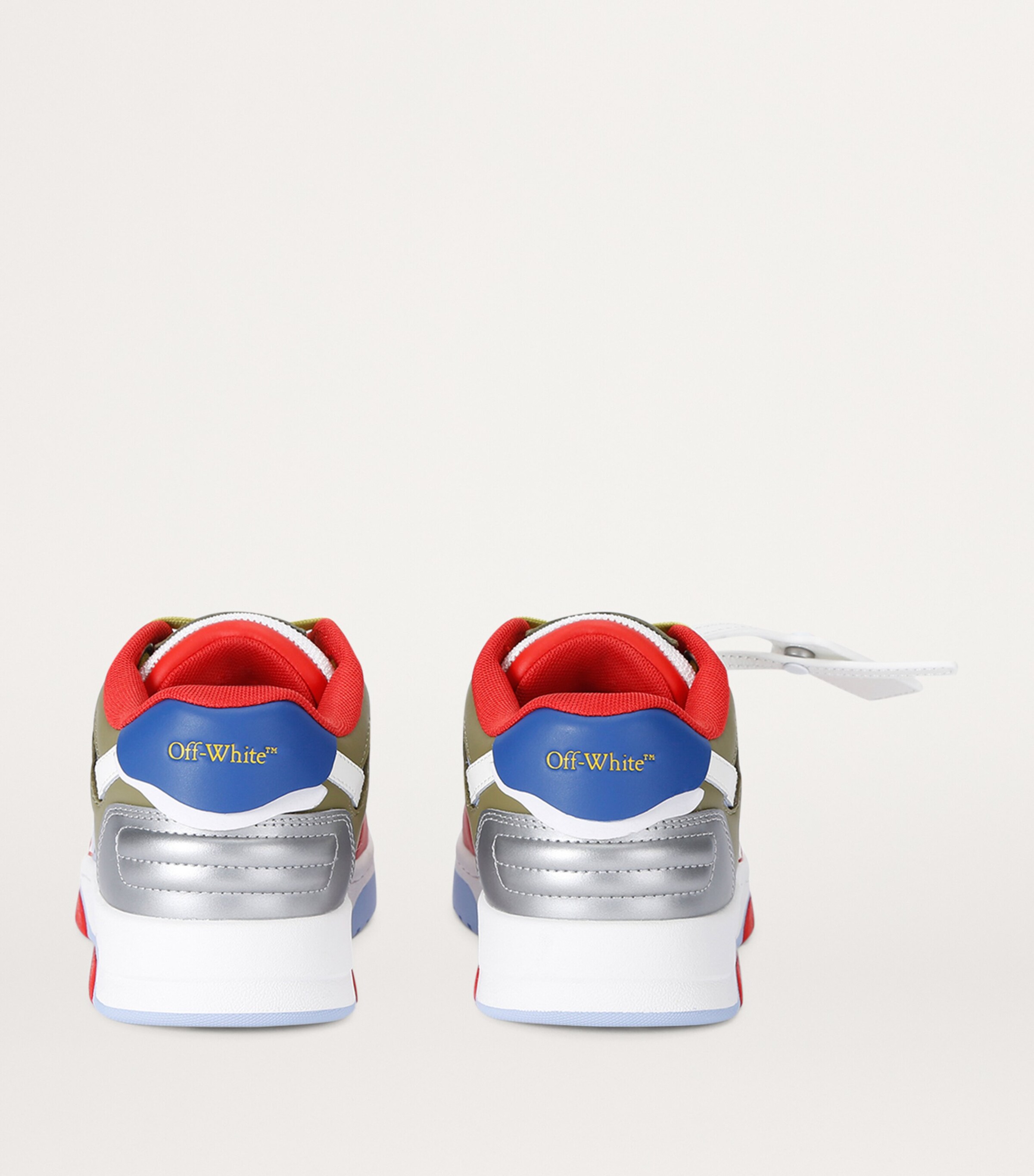 Off-White Kids Leather OOO Sneakers Green Comb Image 2