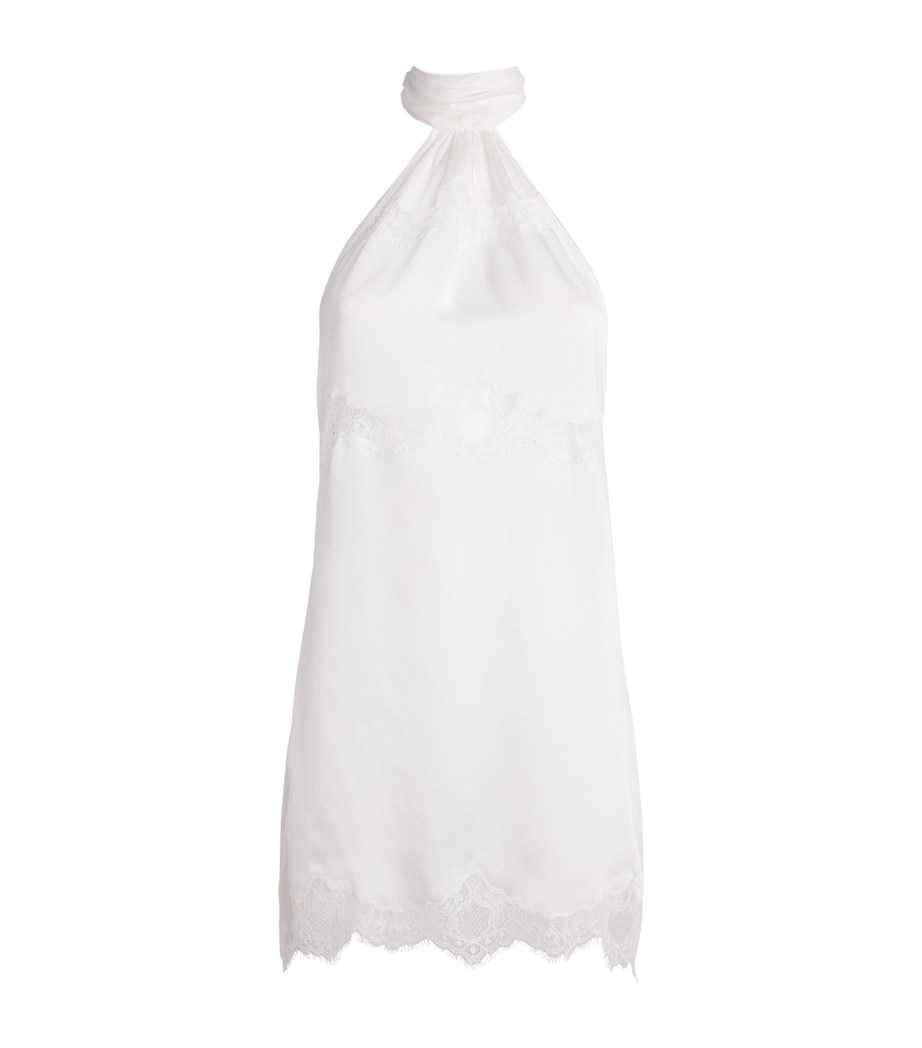 Kiki de Montparnasse Womens Silk Lace-Trim Carla Slip Dress Ivory Image 1