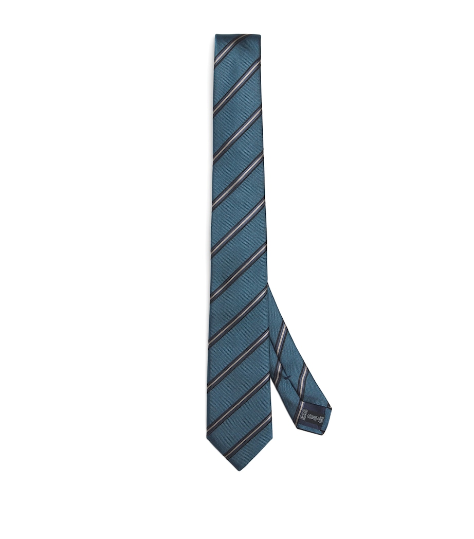 Silk Regimental Stripe Tie FB201 Image 1
