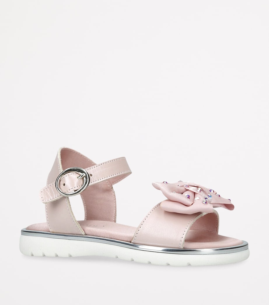 Leather Bow Sandals PINK Image 3