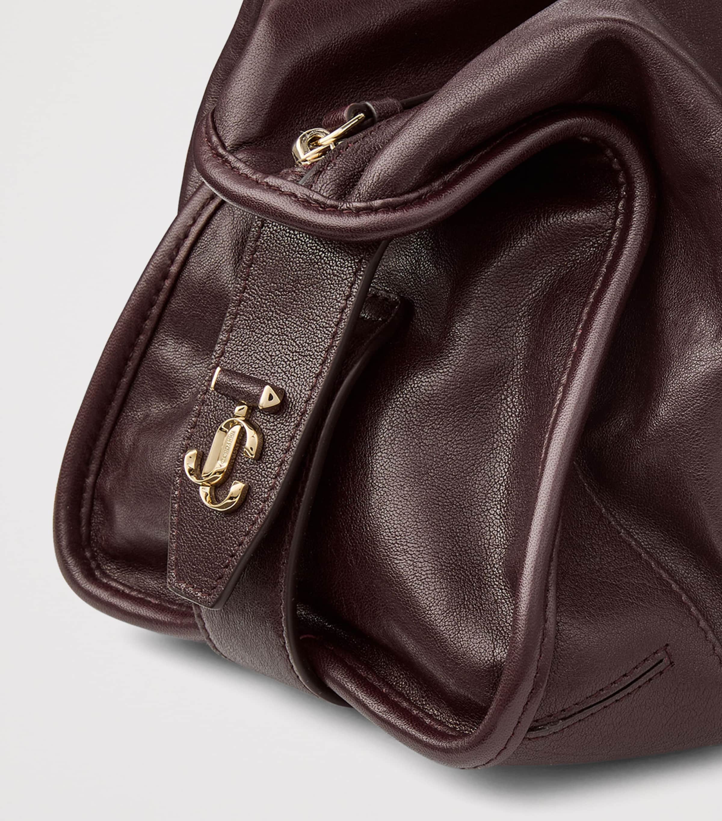 Jimmy Choo Leather Bar Holdall Bag Deep Merlot/shiny Go Image 5