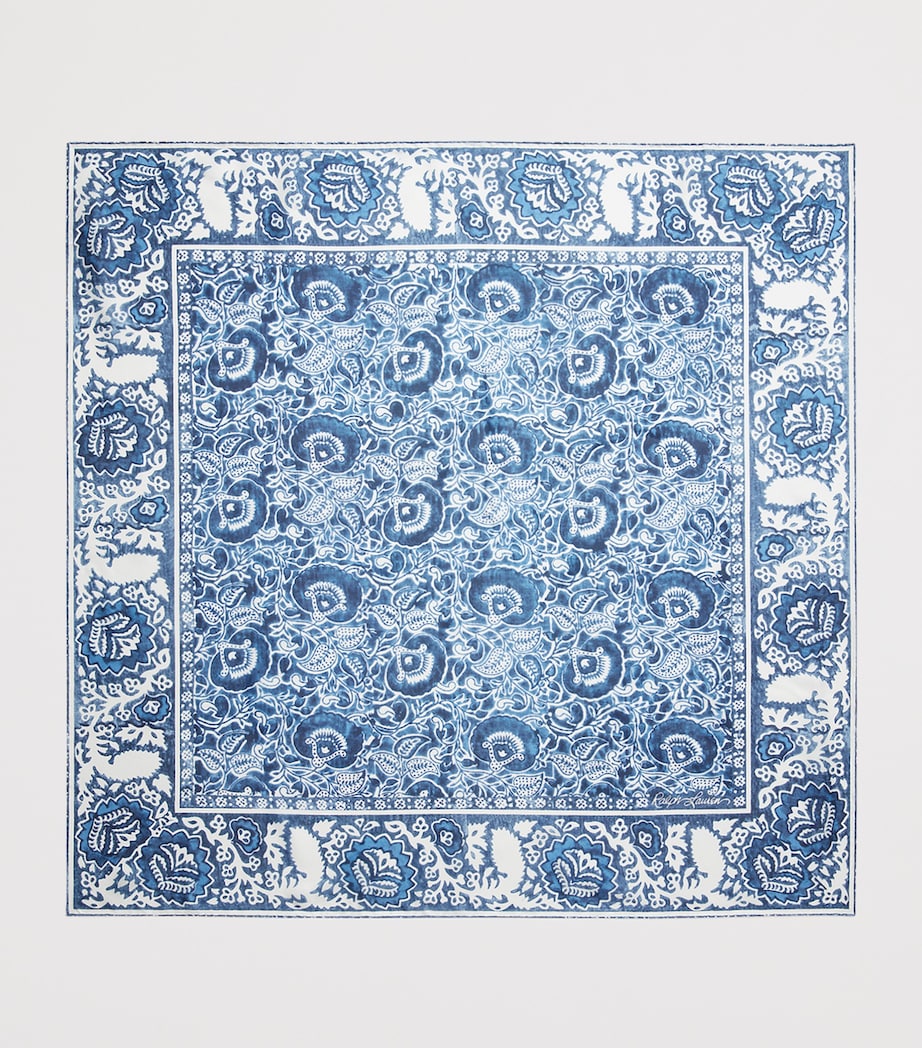 Mulberry Silk Scarf BLUE MULTI Image 2