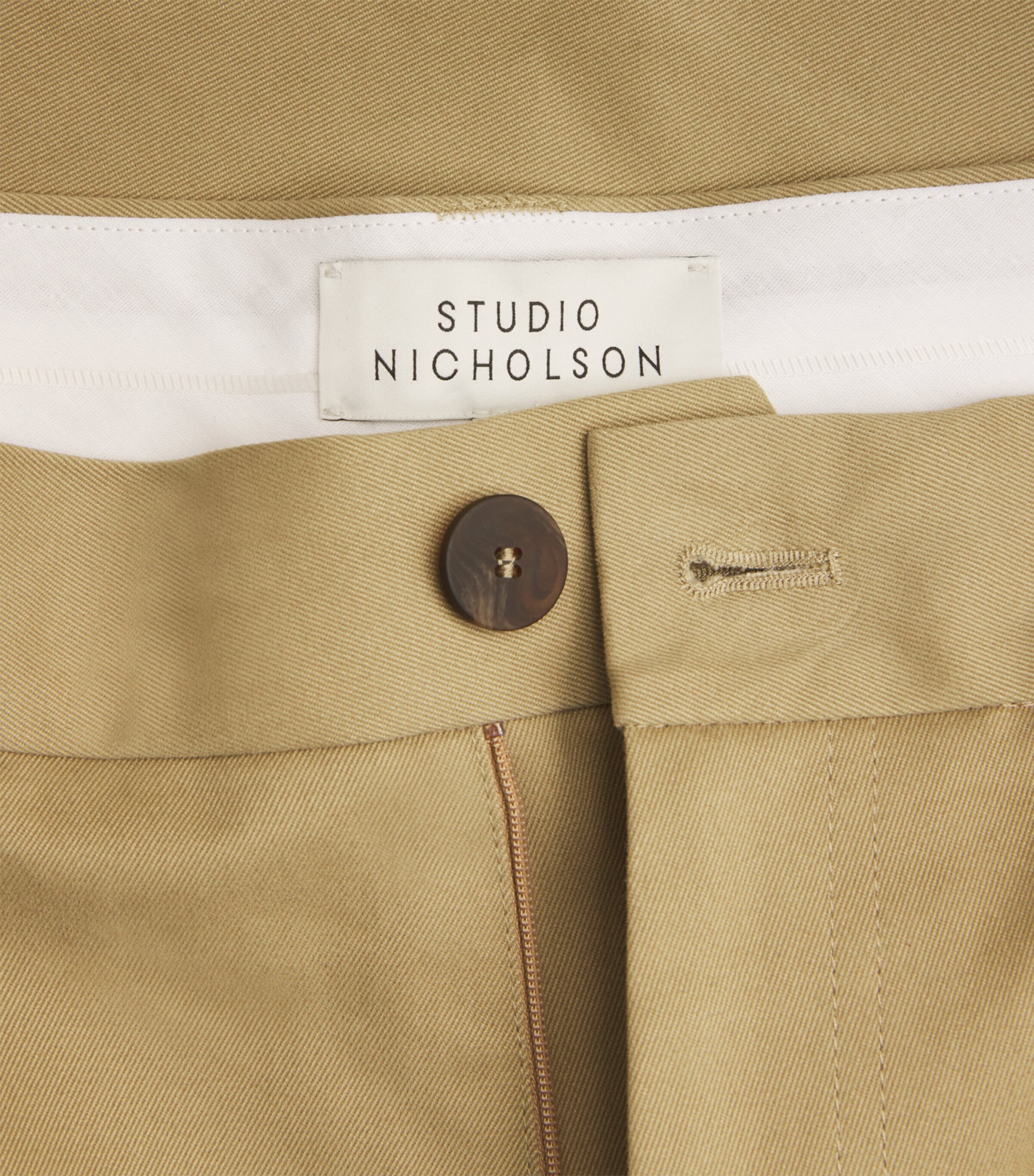Cotton Pleated Sorte Trousers TAN Image 5