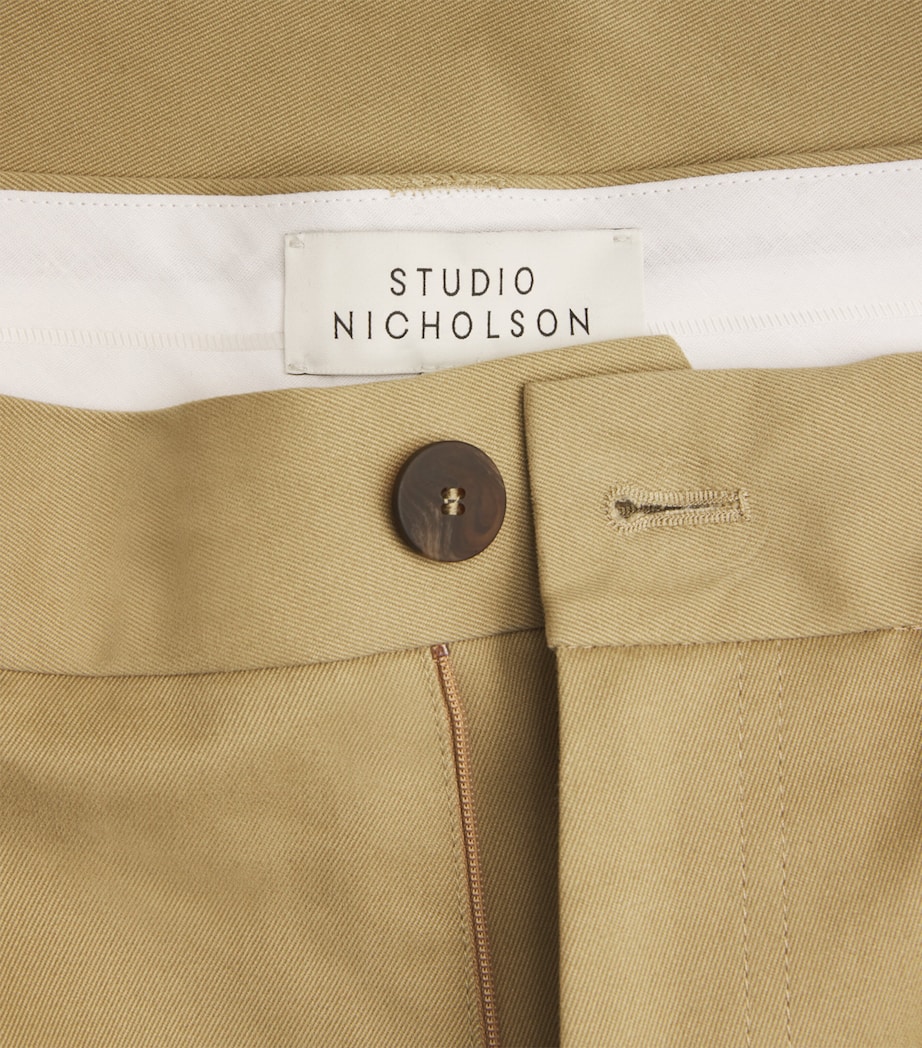 Cotton Pleated Sorte Trousers TAN Image 5