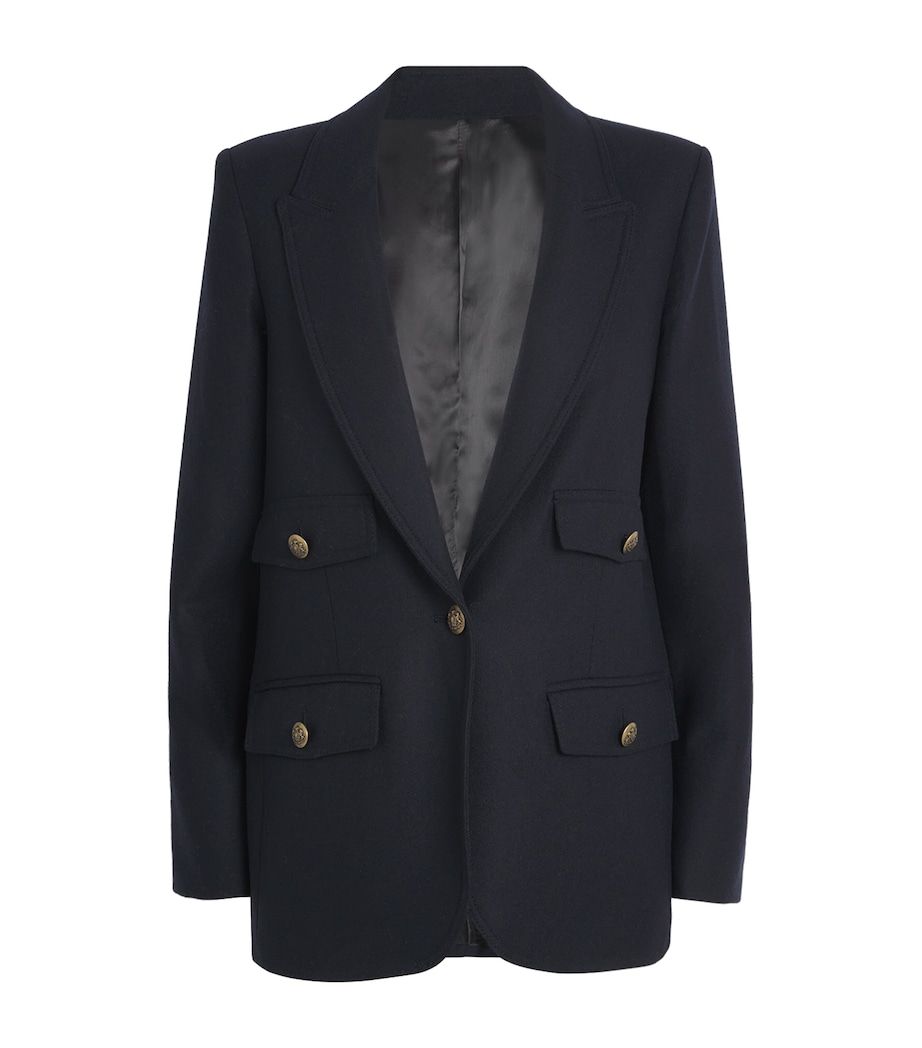 Wool-Blend Single-Breasted Blazer NAVY Image 1