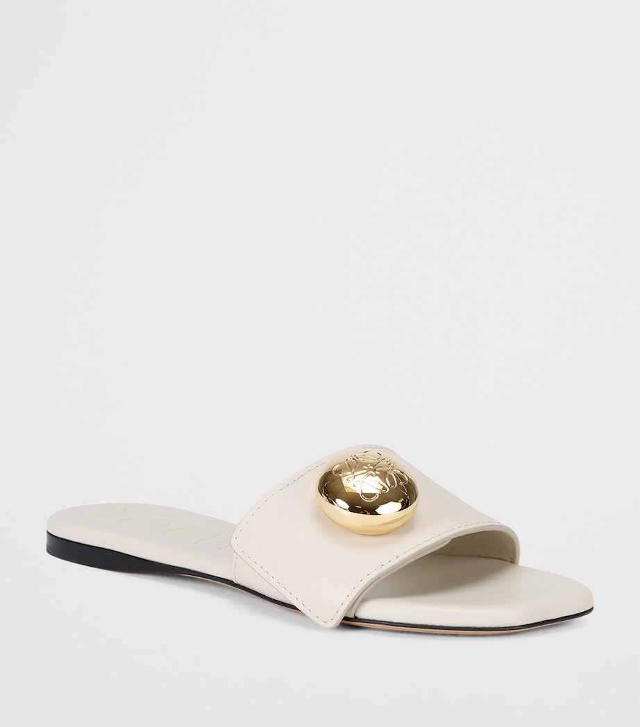 Leather Pebble Sandals CREAM Image 3