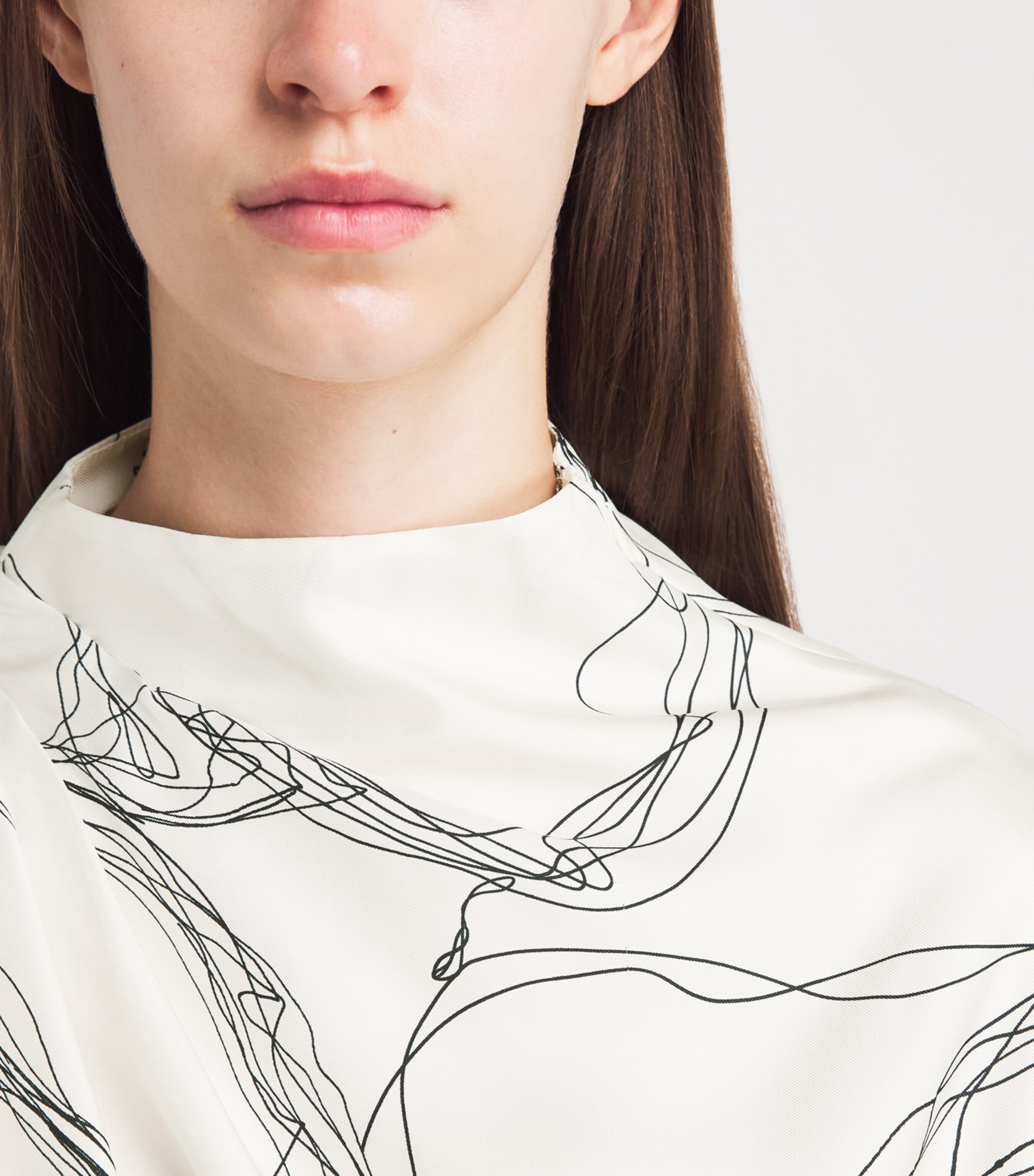 Fabiana Filippi Womens Silk Twill Printed Blouse Bianco Image 3