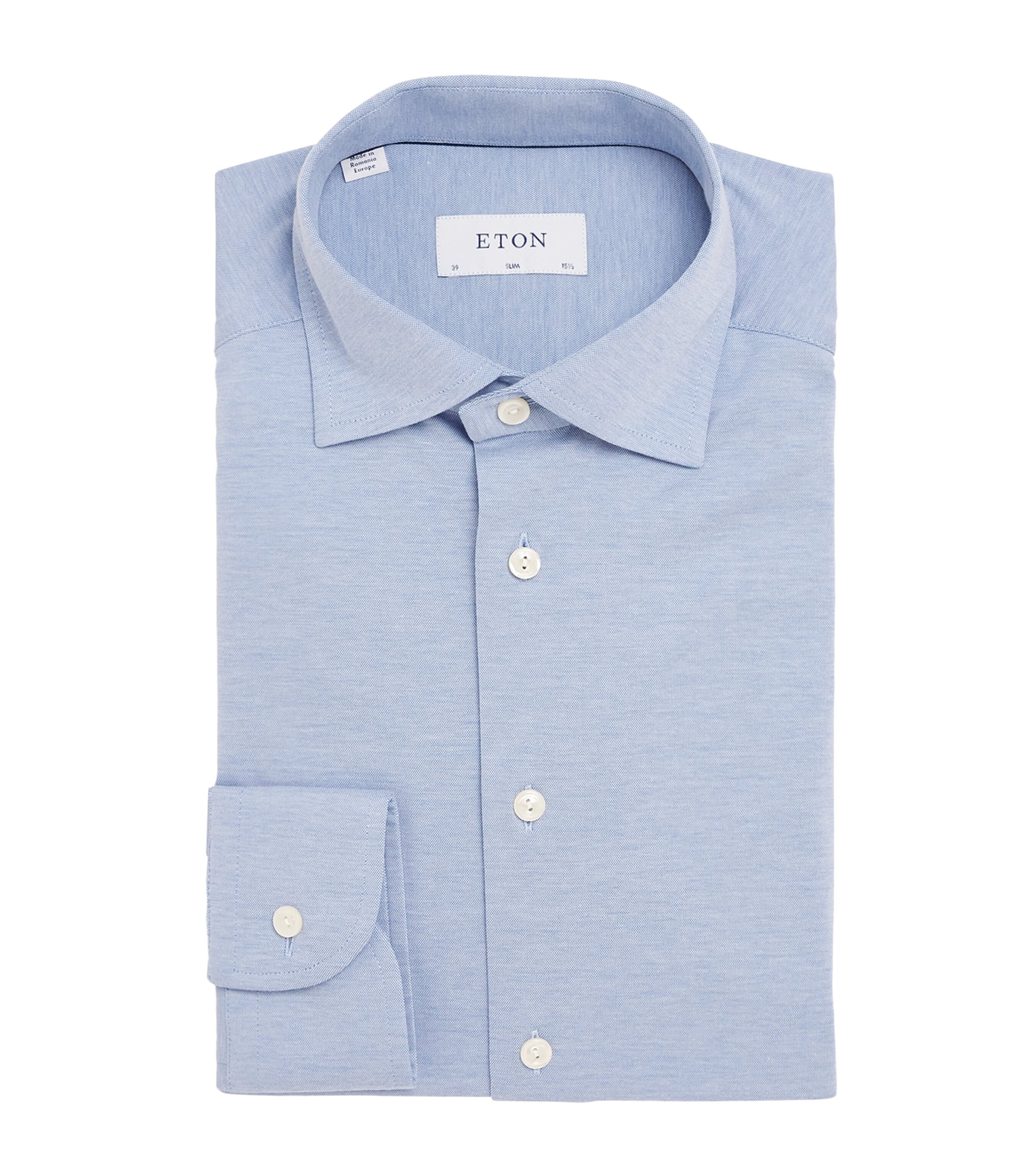 Eton Four-way Stretch Oxford Shirt In Blue