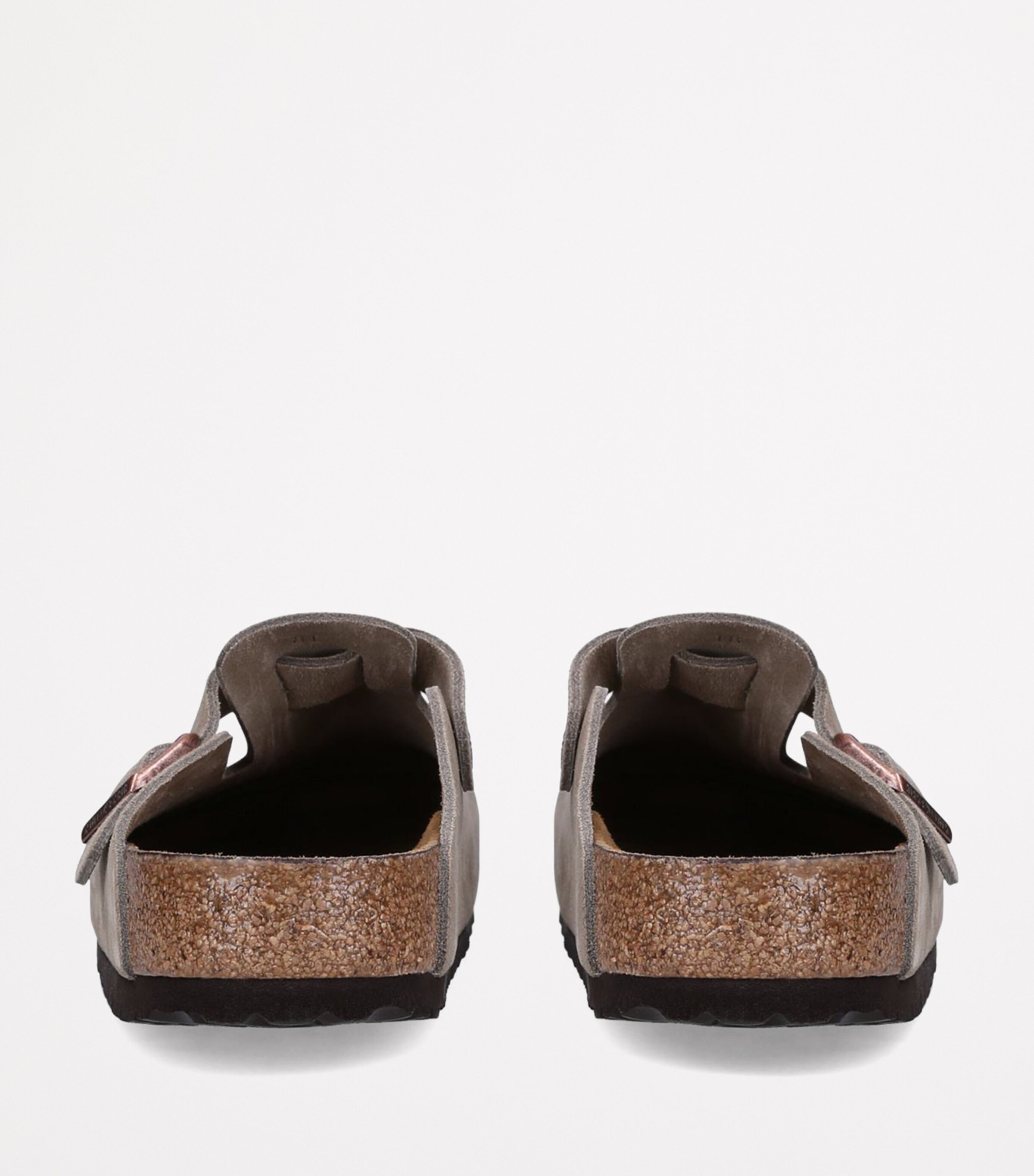Birkenstock Suede Boston Clogs Taupe Image 3