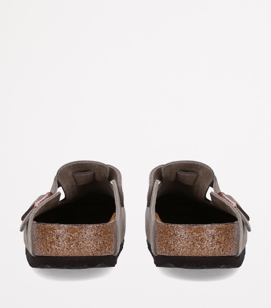 Birkenstock Suede Boston Clogs Taupe Image 3