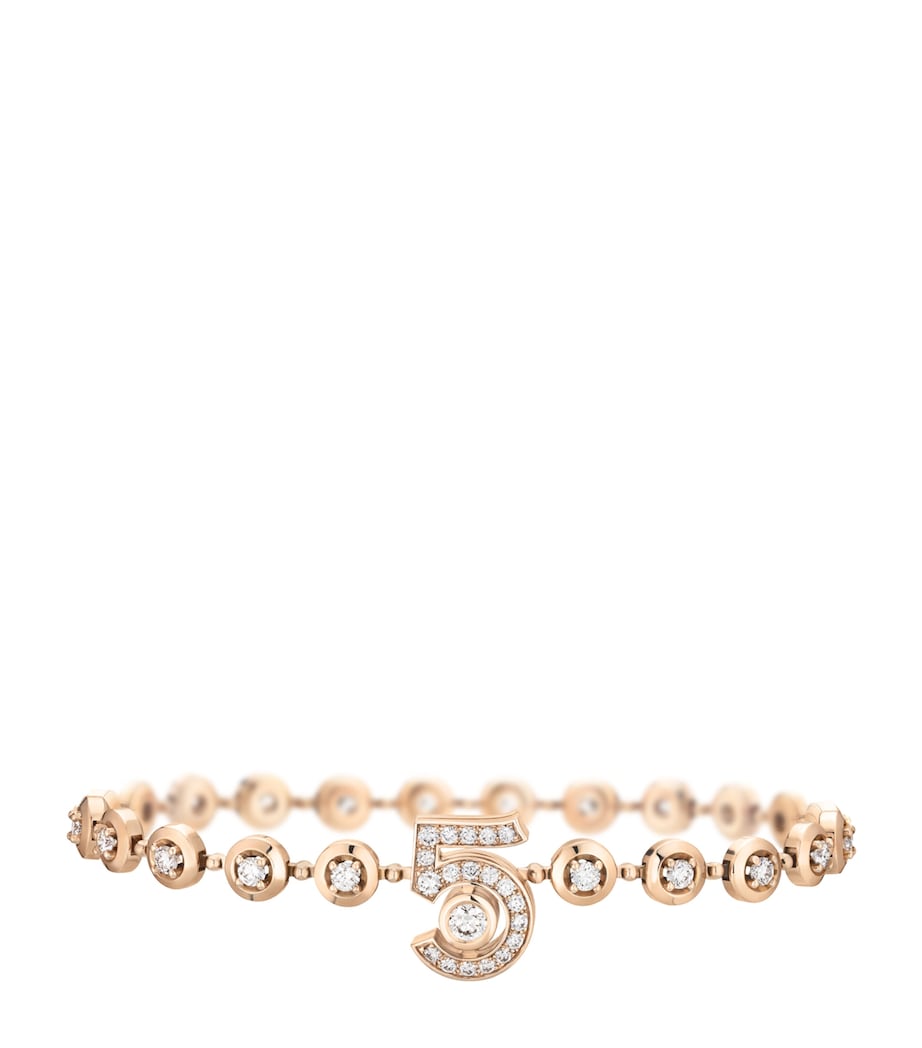 CHANEL Beige Gold and Diamond Eternal N°5 Diamond Line Bracelet Beige Image 1