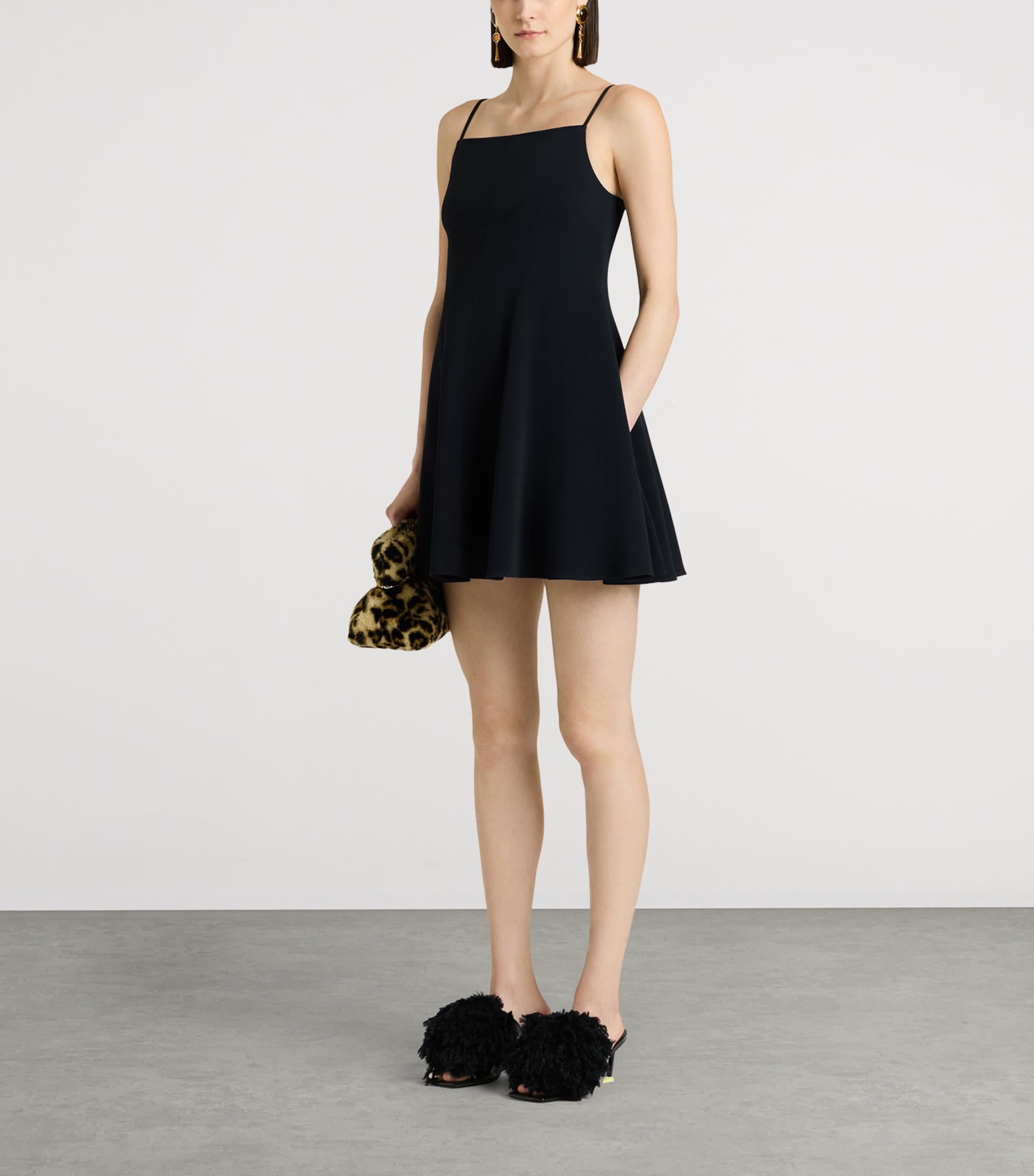 Givenchy Womens Crepe Cady Flared Mini Dress Image 3
