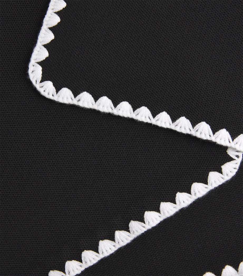 Cropped Contrast-Dot Cardigan BLACK Image 5